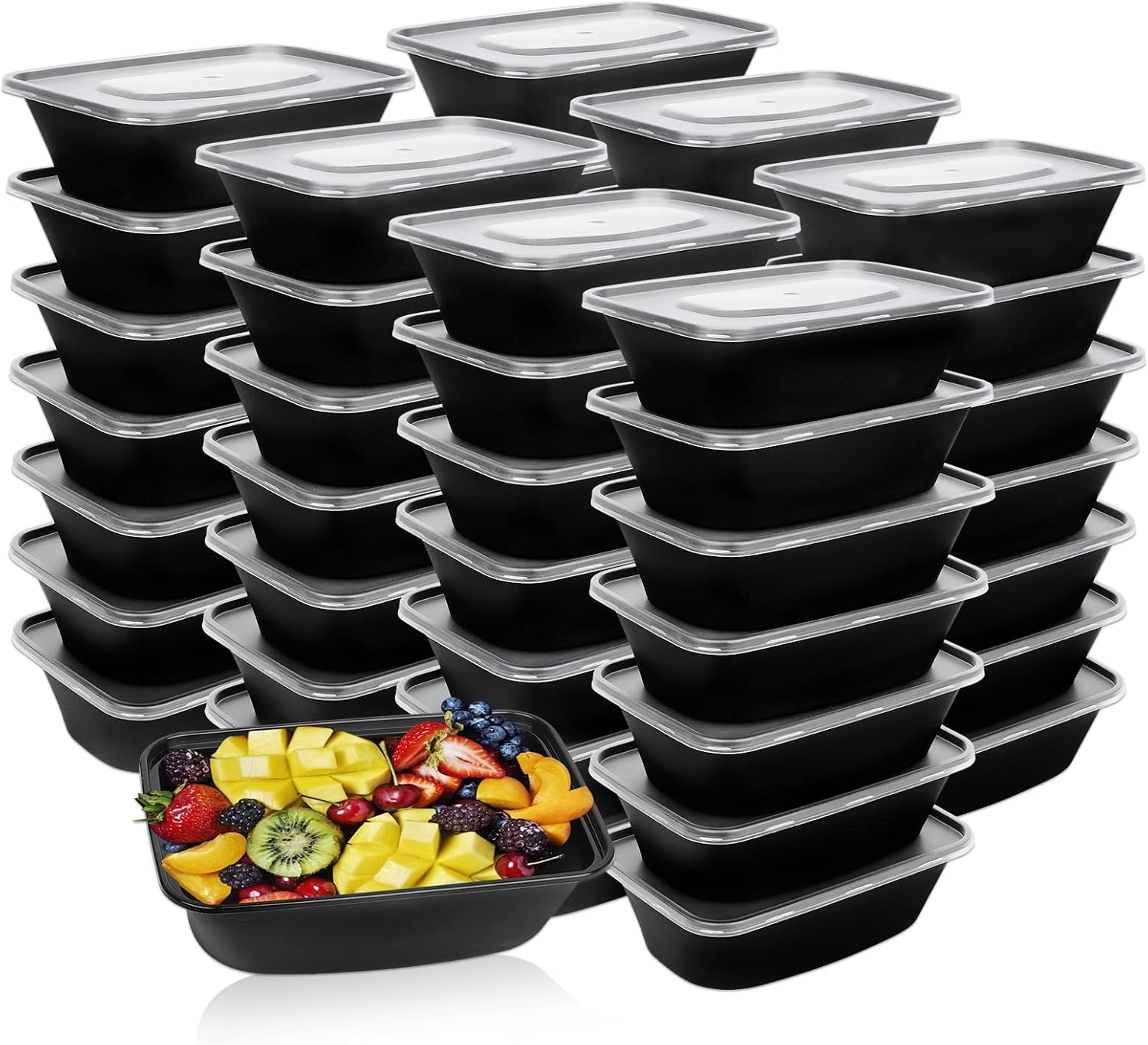 Pequeños recipientes de preparación de comidas, 12 onzas paquete de 50  Mini recipientes individuales de 1 compartimento para preparación de comidas