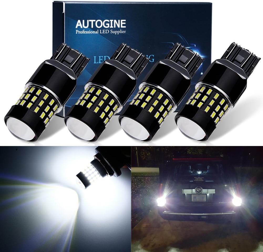 4 bombillas LED muy brillantes de 9 a 30 V 3014 54-SMD, color blanco xenón , Blanco Xenón