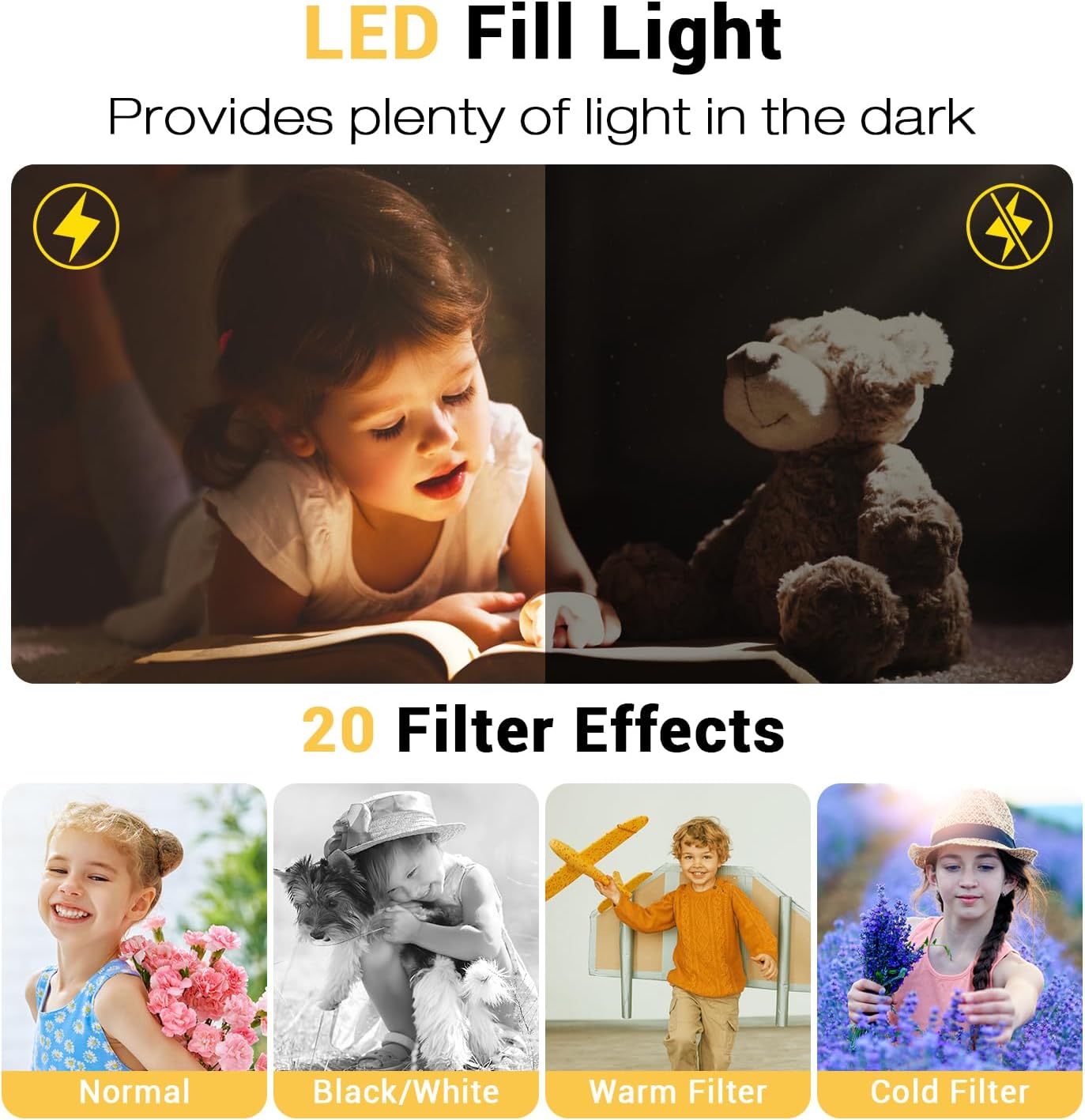 Cámara digital 4K, cámara de vlogging de 48 MP para fotografía, cámara compacta de viaje de YouTube con flash, zoom digital 18X, tarjeta SD de 32 G