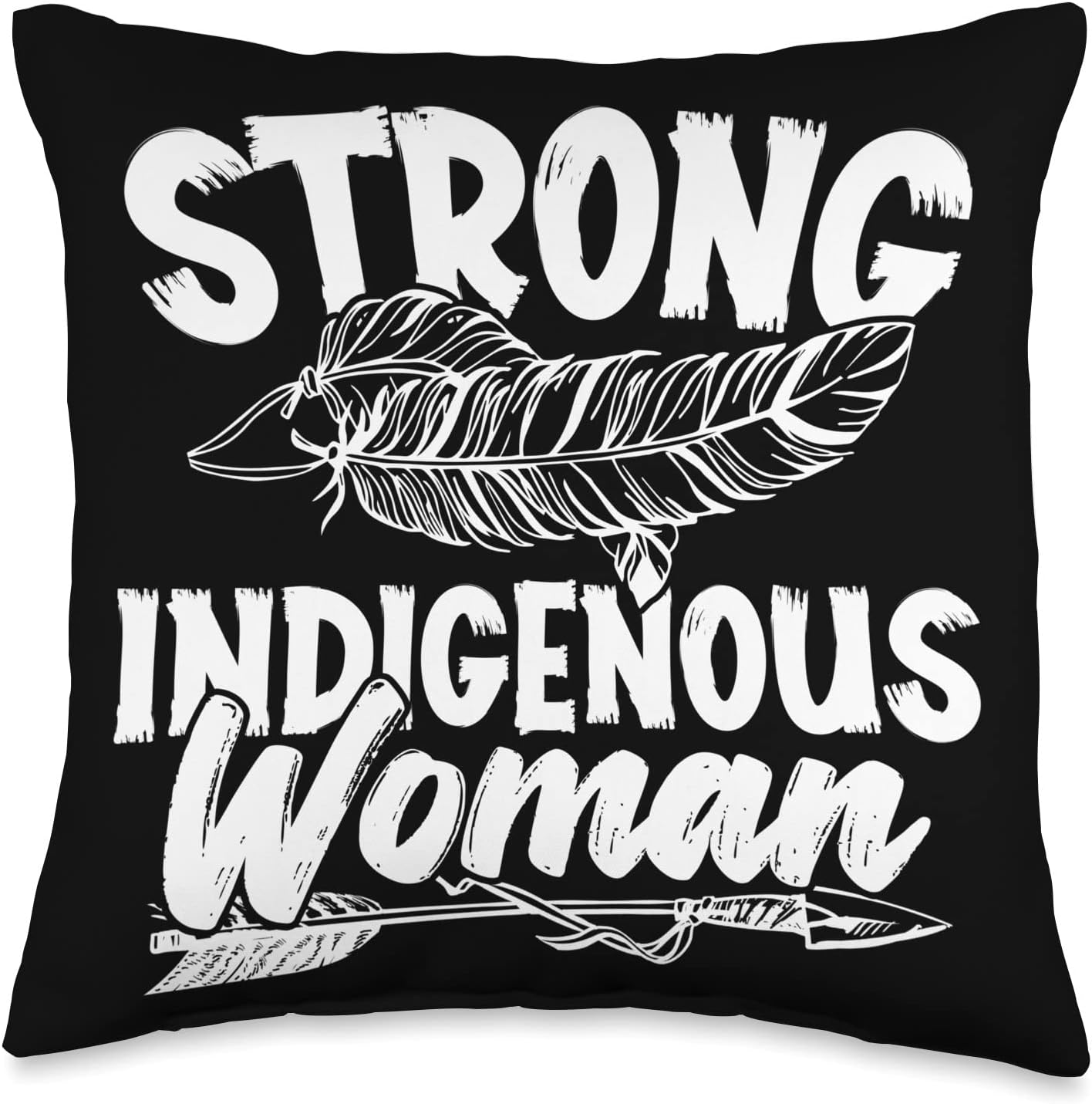 Pride Nativ American Indigenous Fearless Strong Indigenous Woman Native American Throw Pillow, 16×16, Multicolor