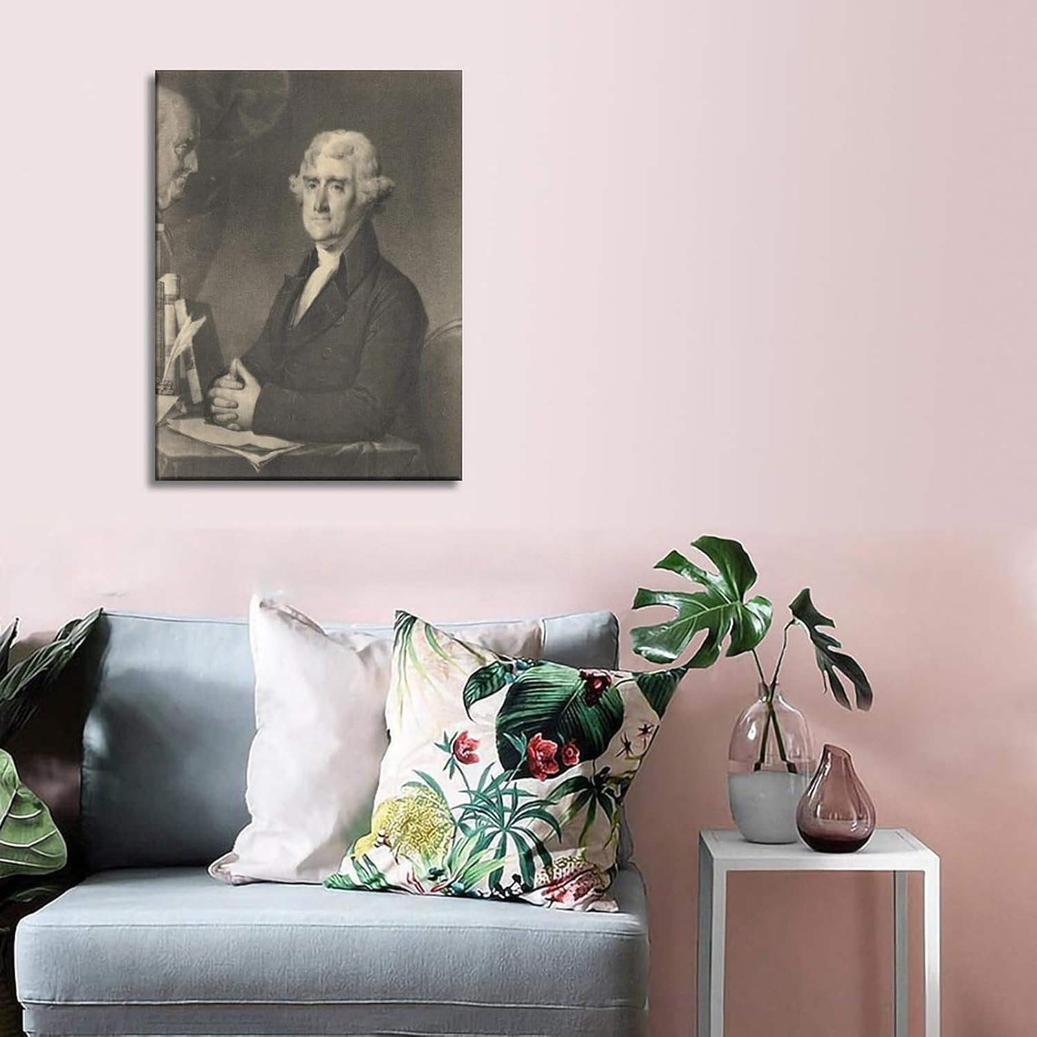 Posterazzi Thomas Jefferson 1743 a 1826 Tercer Presidente de los Estados Unidos y un padre fundador Lienzo Póster Cuadro Moderno Oficina Familiar