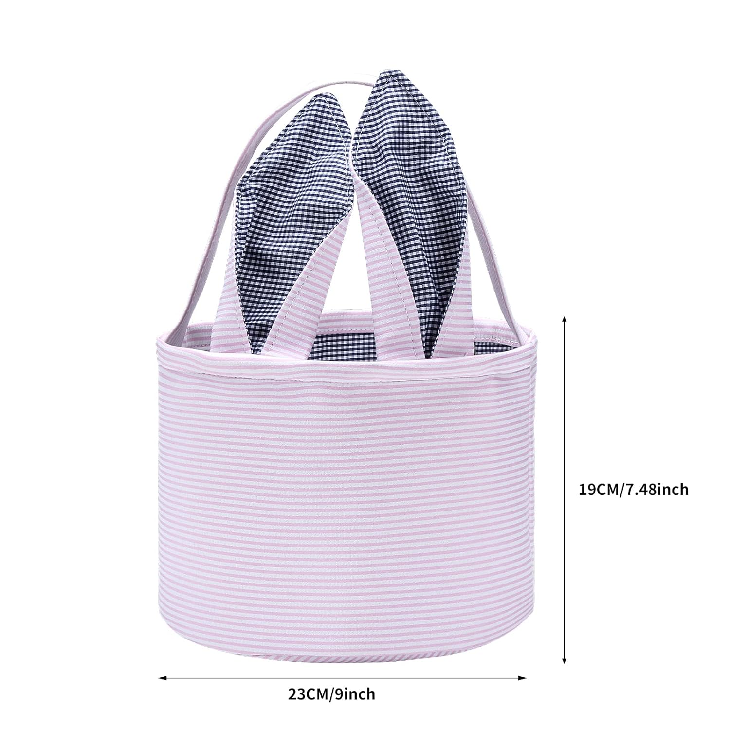 Canasta de conejo de Pascua, bolsas de huevo para niños, lona de algodón personalizado, cesta de huevo de caramelo, conejo con impresión de cola