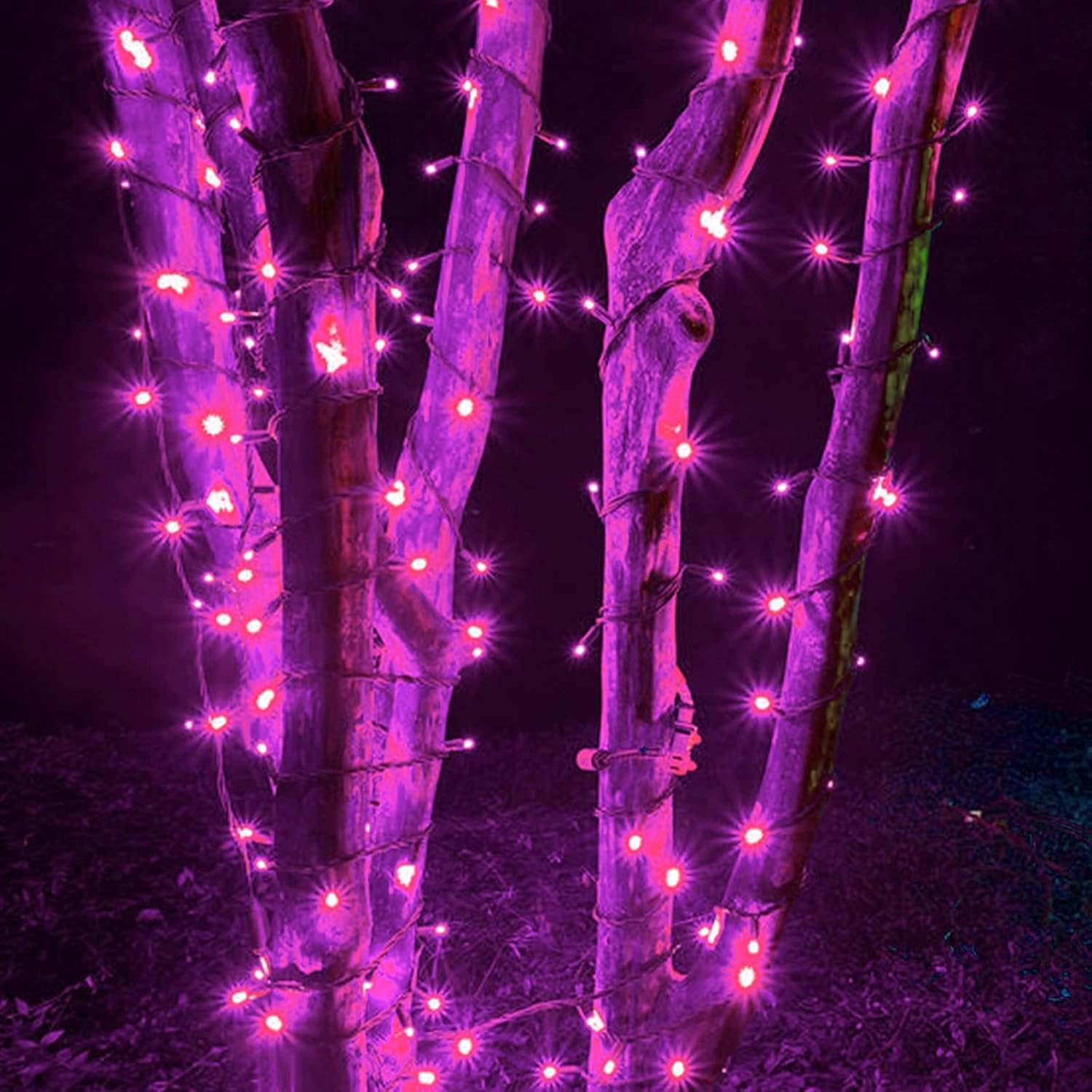 1001 LIGHTSUPPLY LIMITED Luces de Navidad moradas de 17 pies, 50 luces LED de alambre verde con enchufe, IP64 impermeable hada estrellada gran