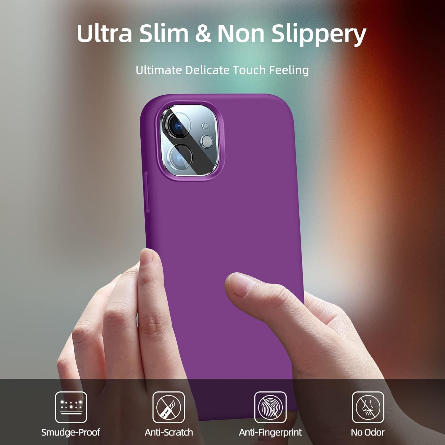 Funda 5 en 1 para iPhone 11 de 6.1 pulgadas, con 2 protectores de pantalla + 2 protectores de lente de cámara, funda protectora delgada de silicona