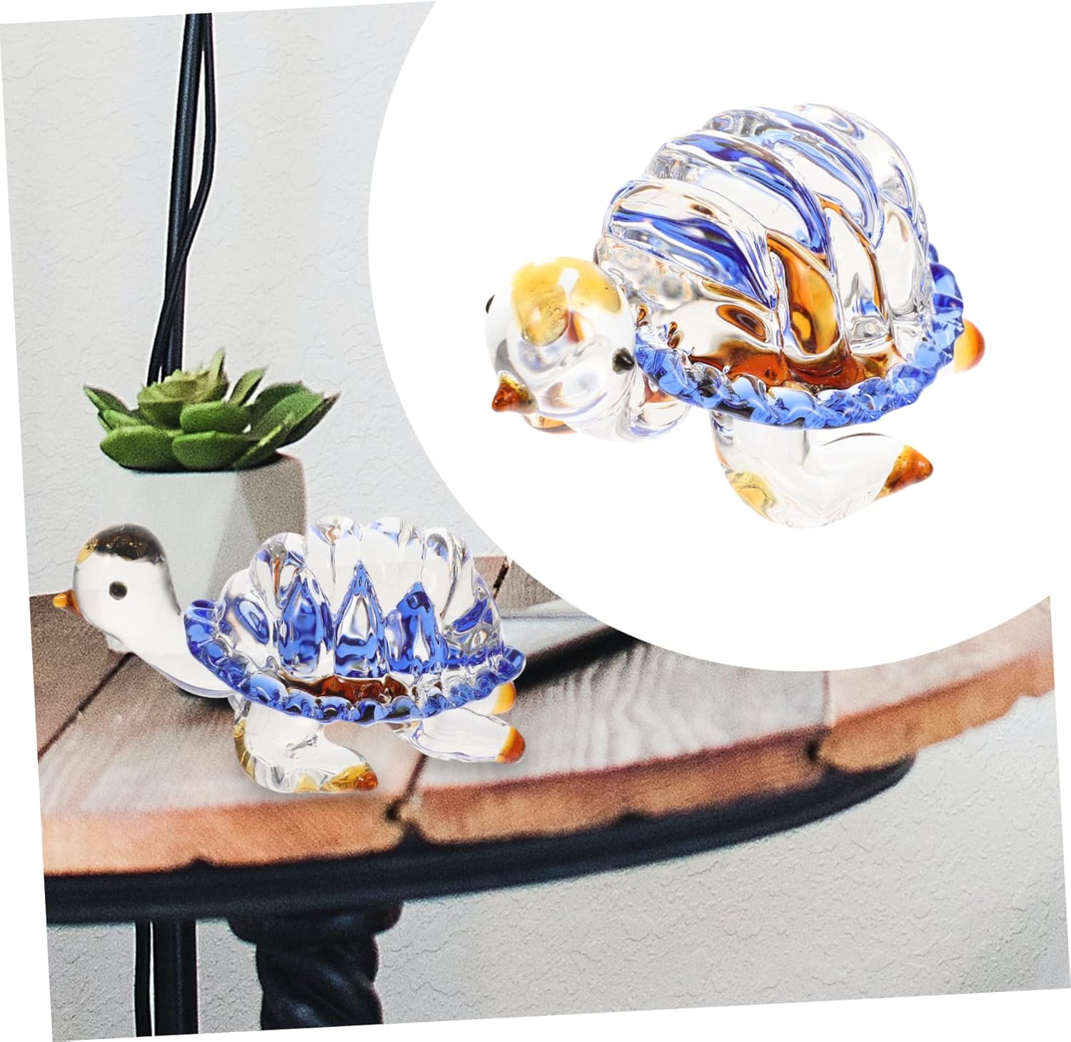 Garneck 3pcs Little Turtle Ornament Glass Animal Figurines Turtle Decor sea Animal Figurine Turtle Statue adornos para Miniature Figurines Desktop