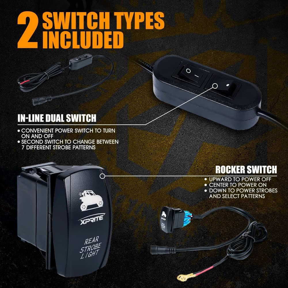 Xprite RYWWWYR – Barra de luz estroboscópica intermitente UTV RZR de 30 pulgadas, con freno, marcha atrás, intermitente, barra de luz trasera de