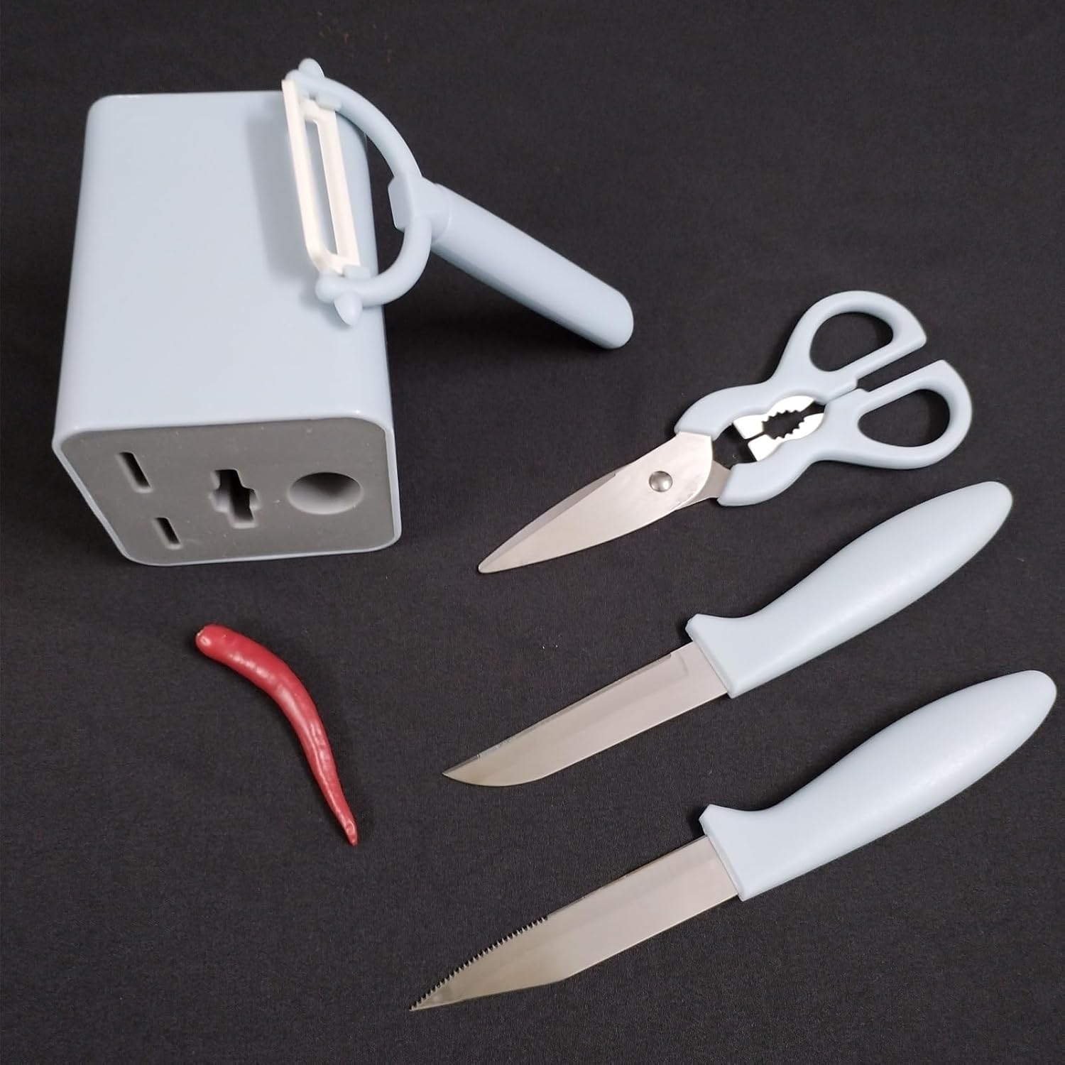 Cuchillo de pelar Juego de cuchillos de frutas Tijeras de cocina multiusos Pelador de verduras