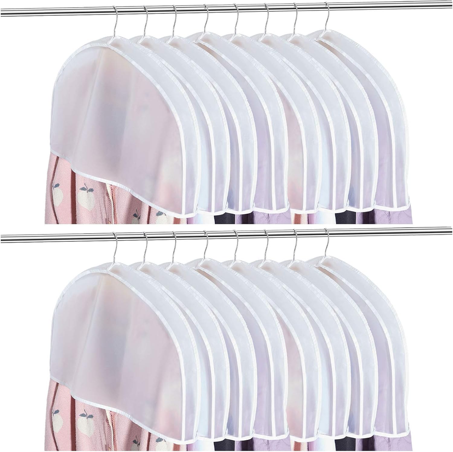 Patelai 24 fundas de hombro para ropa, fundas de ropa para armario, abrigos, chaquetas, almacenamiento de vestimenta