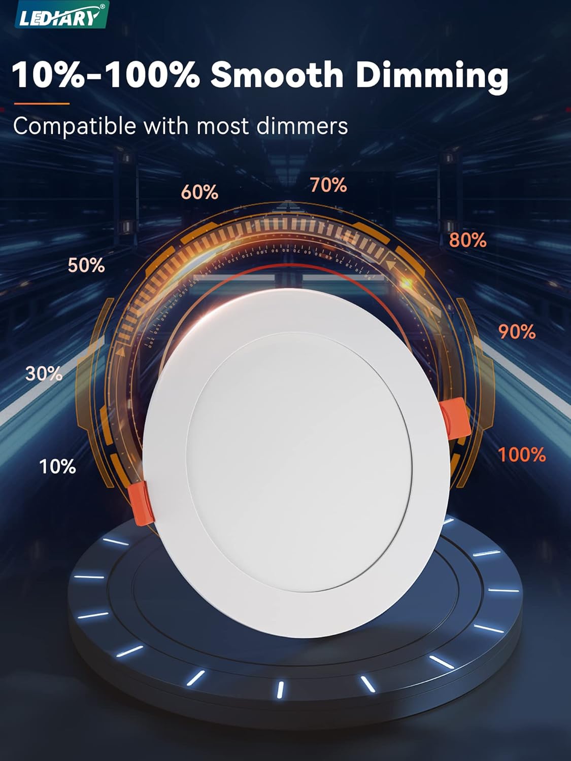 LEDIARY Paquete de 20 luces LED empotrables ultrafinas de 6CCT de 6 pulgadas con caja de conexiones, 2500K-5000K lámparas empotrables