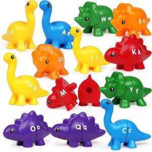 Juguetes de aprendizaje a juego de letras del alfabeto para niños pequeños, juguetes de letras de dinosaurio ABC de doble cara, juegos de Juguetes de aprendizaje a juego de letras del alfabeto para niños pequeños, juguetes de letras de dinosaurio ABC de doble cara, juegos de
