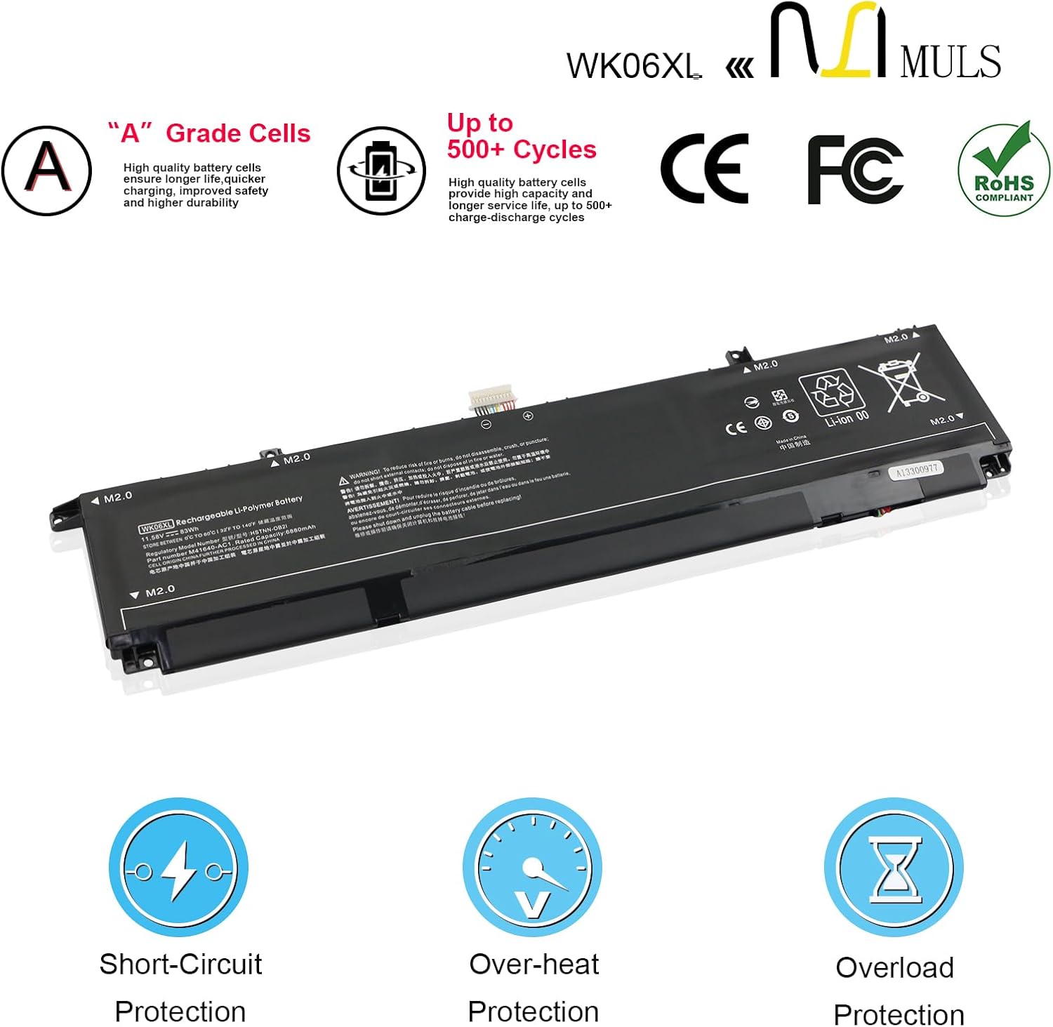 WK06XL 83Wh Batería para portátil HP Omen 16-b0000 16-b0005TX 16-C0000 7 16-b1000 plus 17-ck0000 8 Plus 17-ck0000 9 plus 17-ck2000 17T-CK Series