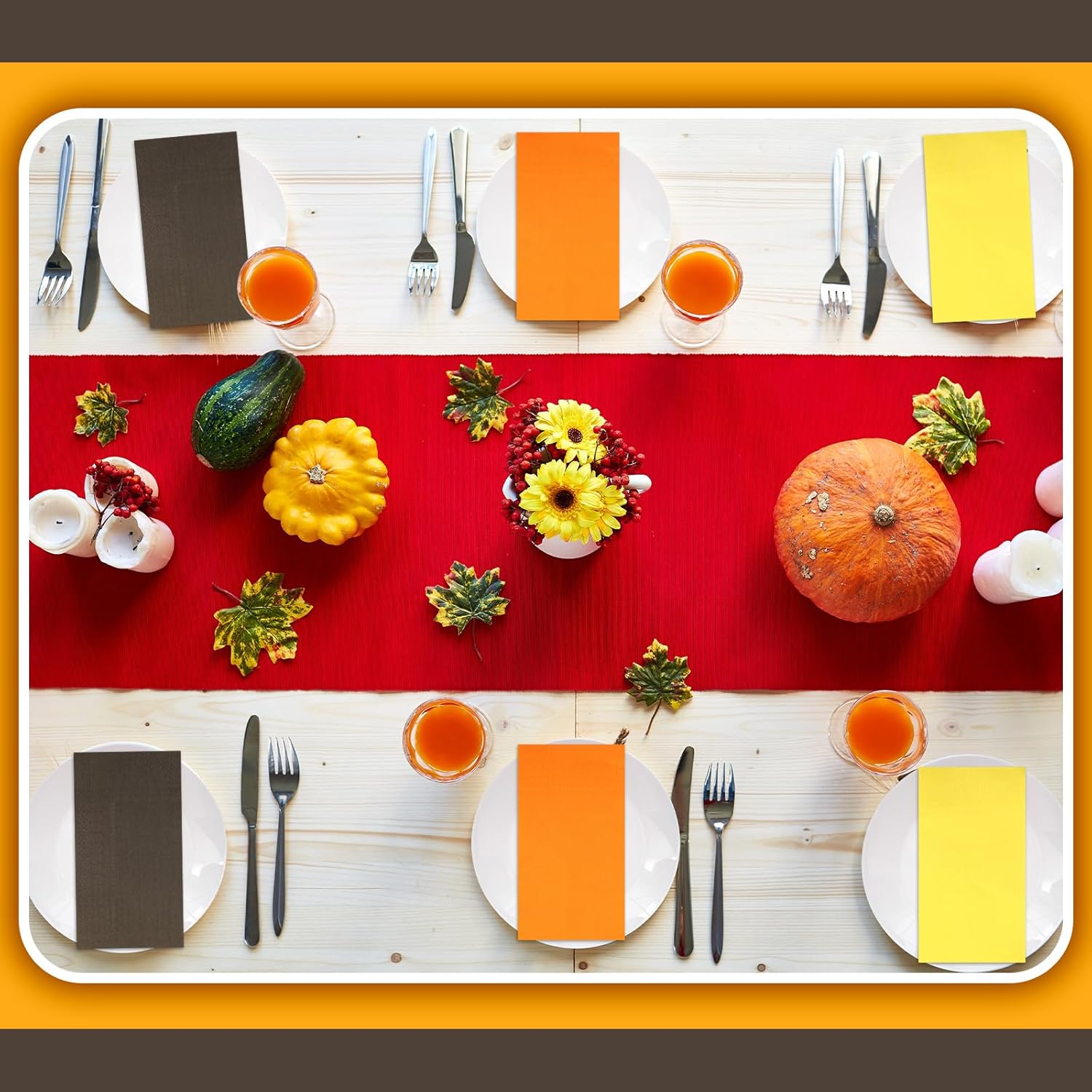 Qilery 120 servilletas de otoño de Halloween de 15.7 x 13 pulgadas, servilletas de papel desechables, toalla de mano, decoración para baño, cena,