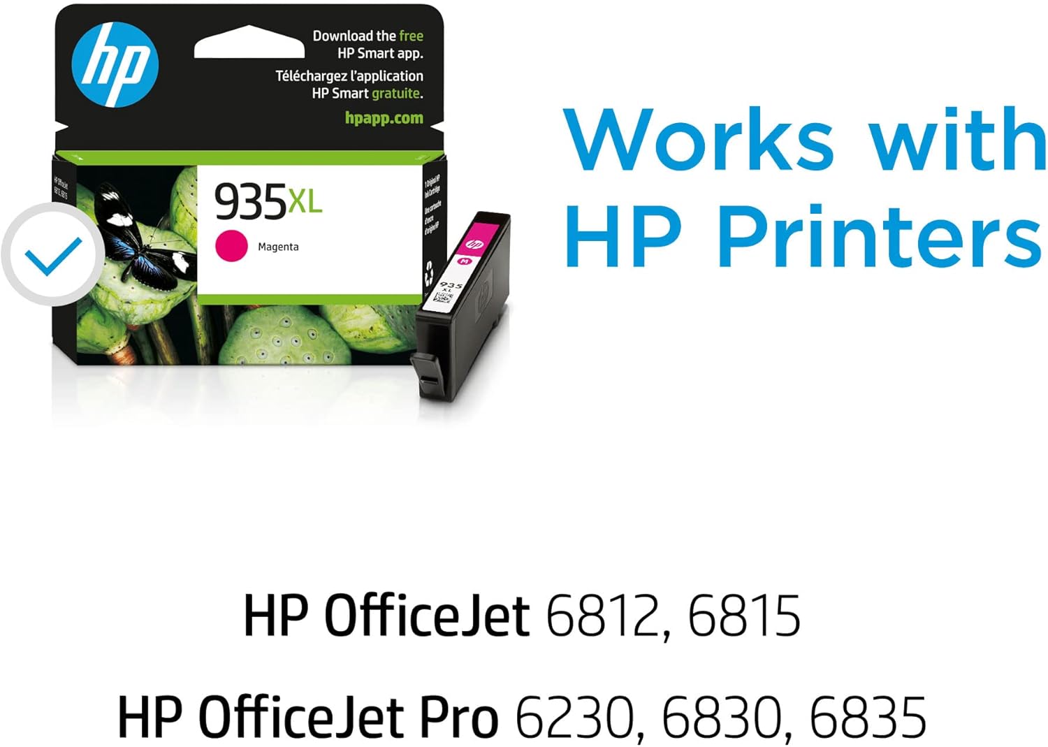 HP Cartucho de tinta magenta de alto rendimiento 935XL  Funciona con HP OfficeJet 6810 OfficeJet Pro 6230, serie 6830  C2P25AN
