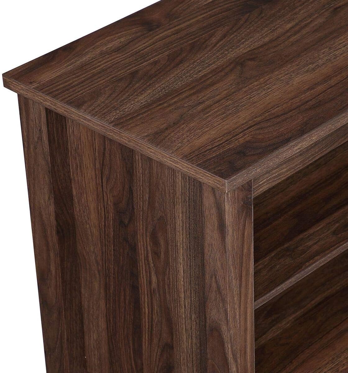 Soporte Walker Edison Wren Classic para TV de hasta 65 pulgadas, 58 pulgadas con 4 compartimientos, color nogal oscuro.