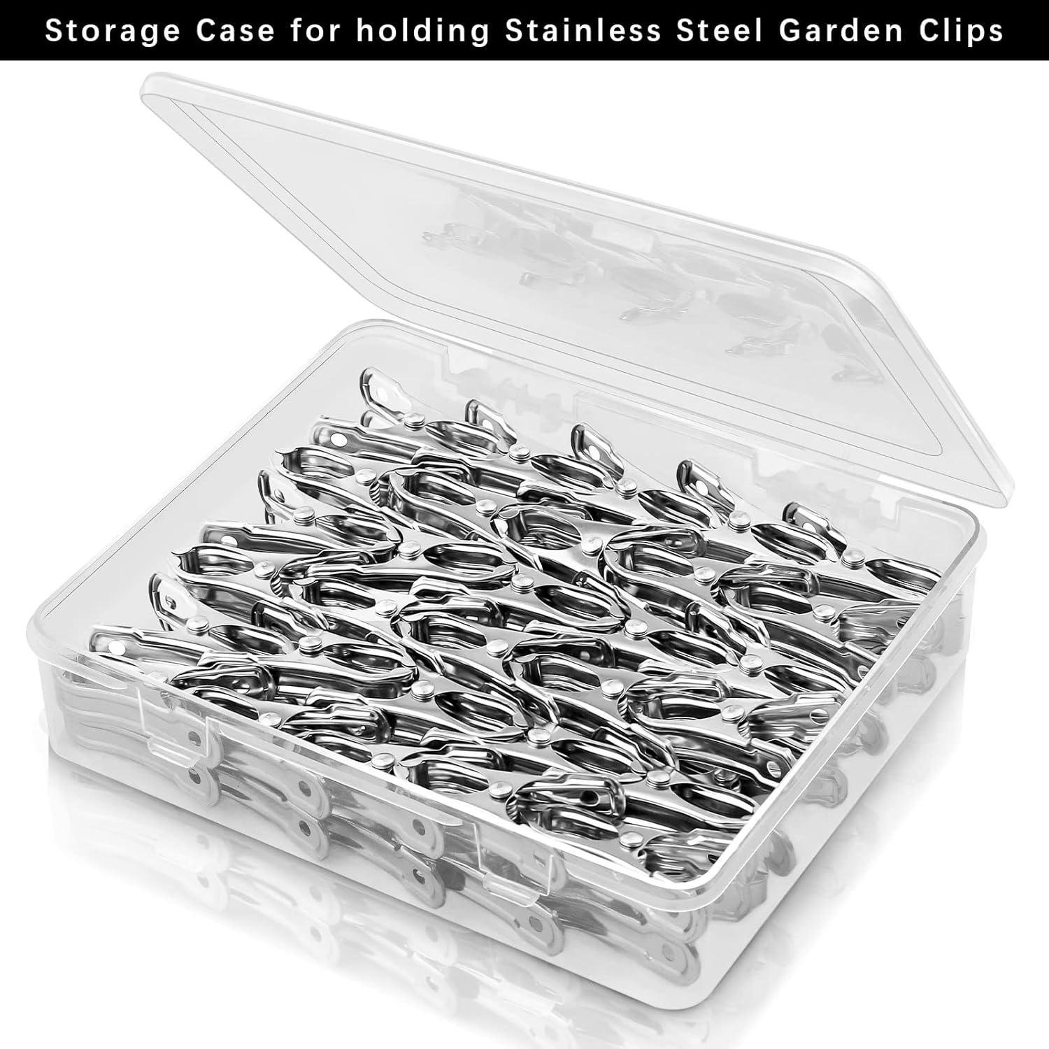 Aodaer 60 clips de acero inoxidable para jardín con agarre fuerte, clips de invernadero, película antiviento, malla de sombreado, abrazaderas de