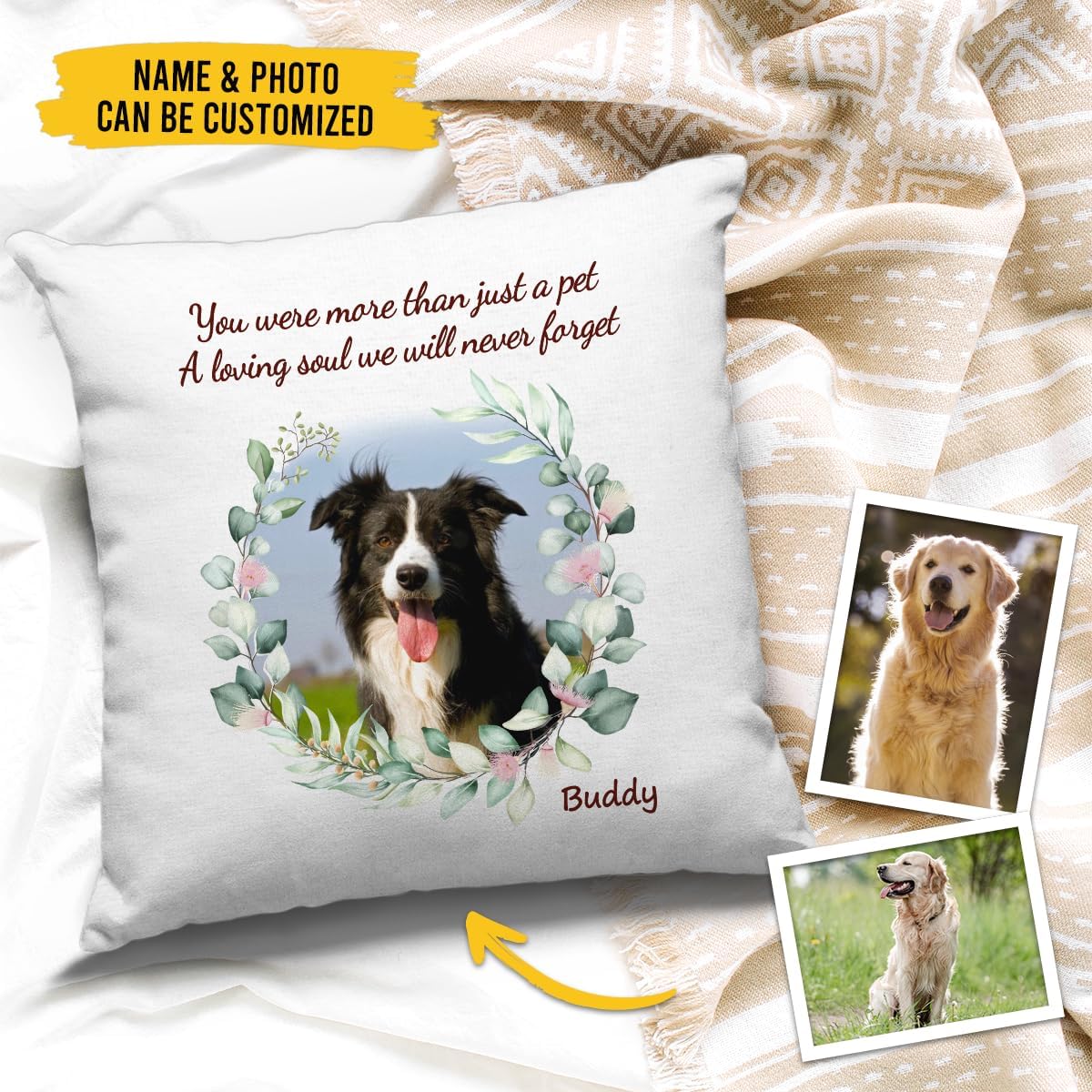 Pawfect House Almohadas personalizadas con texto en inglés “You were More Than Just a Pet (inserto incluido), regalos conmemorativos de Navidad por