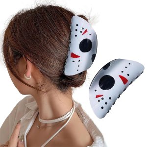 AUOCATTAIL Pinzas para el cabello de Halloween con cara de fantasma, pinzas de pelo espeluznantes para peinar máscara grande, clip de tiburón AUOCATTAIL Pinzas para el cabello de Halloween con cara de fantasma, pinzas de pelo espeluznantes para peinar máscara grande, clip de tiburón