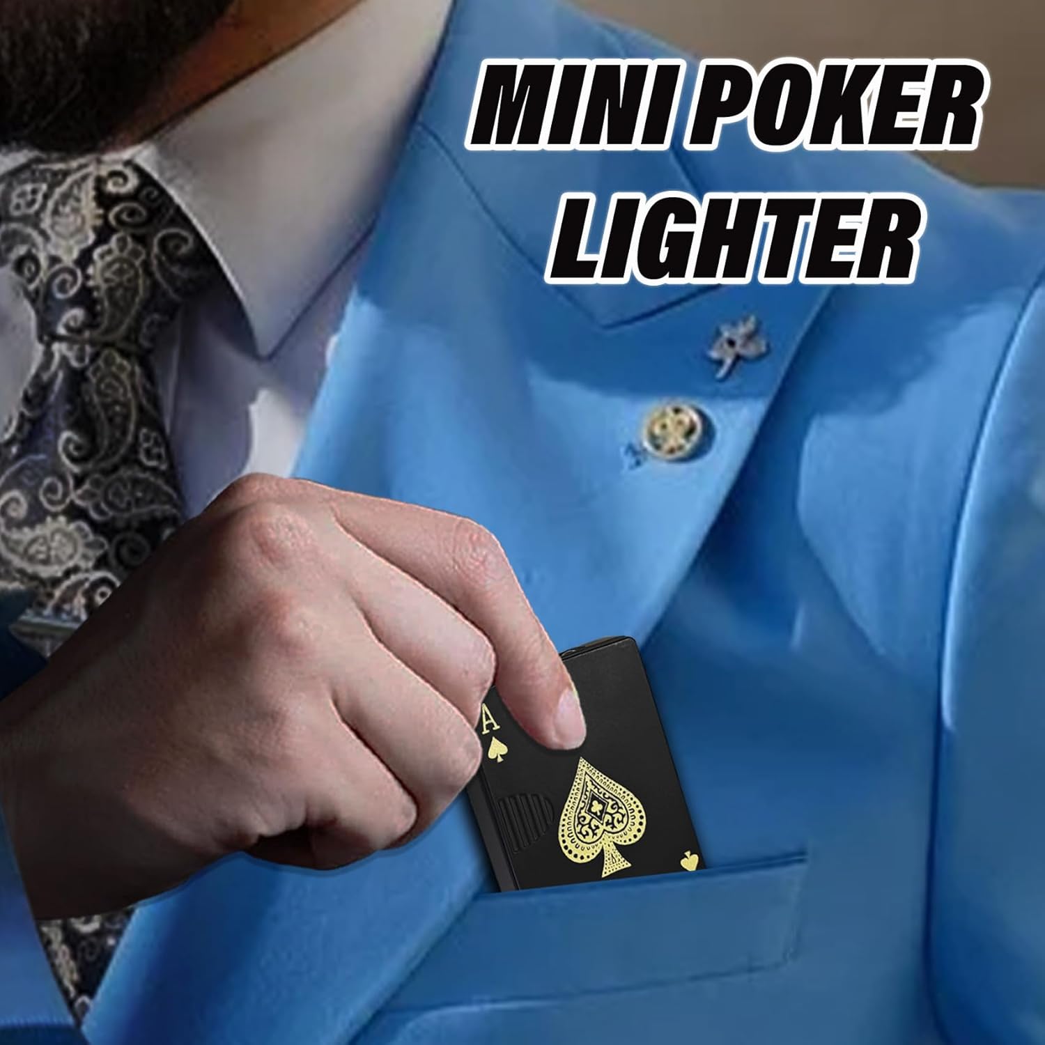 Jet Torch Lighter, Refillable Butane Playing Card Lighter, Exquisite Packaging, Windproof Lighters, Cool Lighter for Men, Candle, Camping, Birthday.