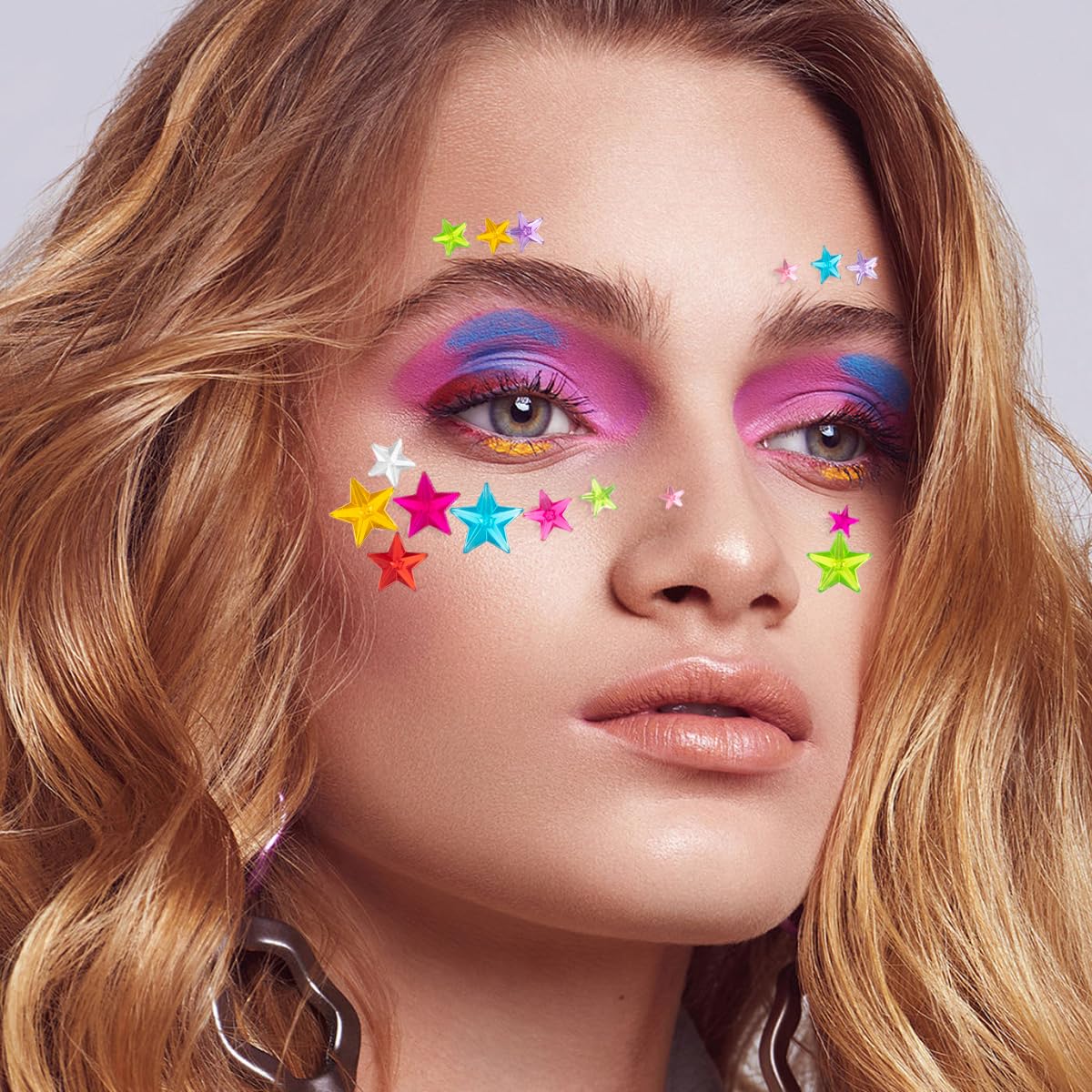 Calcomanías autoadhesivas de diamantes de imitación para Halloween, fiestas, tatuajes, arcoíris, cuerpo, cara, ojos, cabello, accesorios de festival