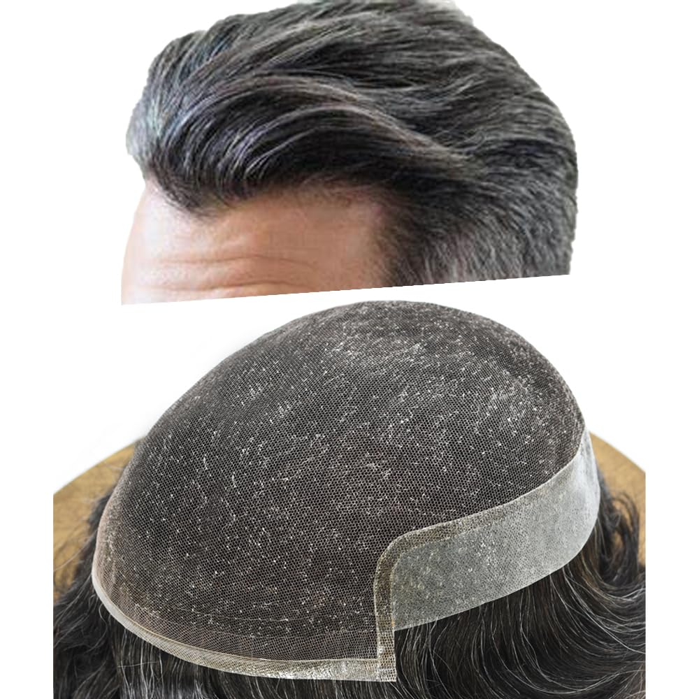Mens Toupee Hair Piece Human Hair Replacement System For Men Soft French Lace Men Hair System Hairpieces For Men Toupee For Men Protesis Capilar