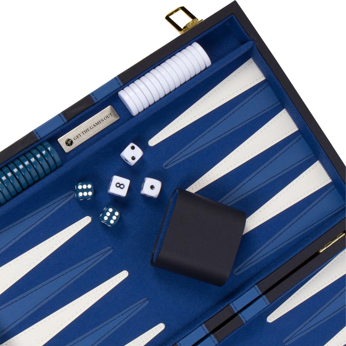 Juego de mesa de Backgammon con estuche, disponible en tamaños pequeños, medianos y grandes de Get the Games Out, S