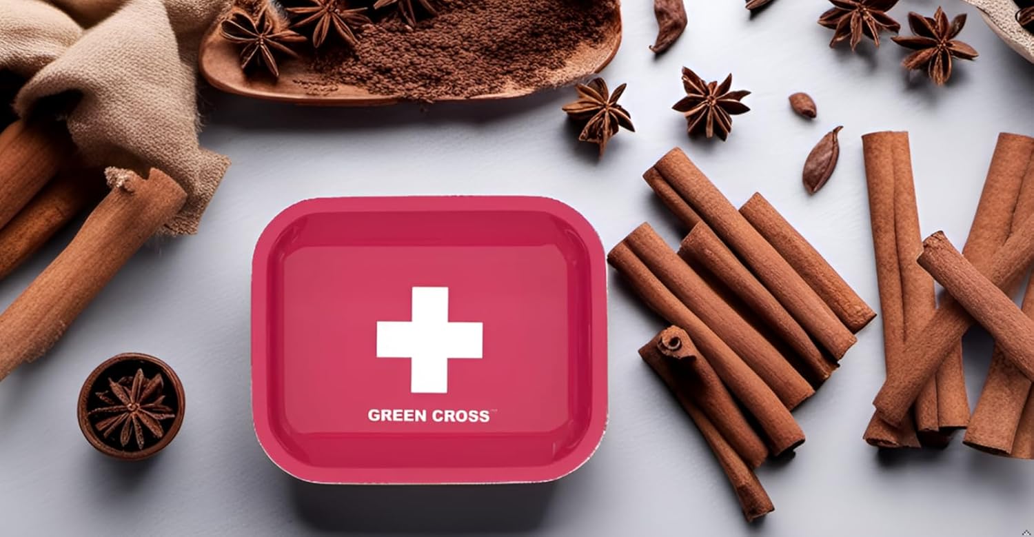 GREEN CROSS Bandeja rodante rosa, bandeja de servir pequeña bandeja de metal para cocina, bordes curvos, superficie lisa, ideal para el hogar y