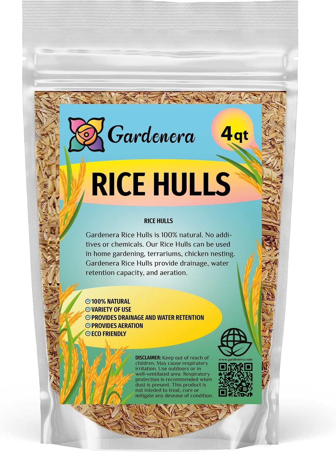 Libera el potencial de tu jardín con los cascos de arroz Gardenera – Mejora la porosidad del suelo, el control de la humedad y la supresión de