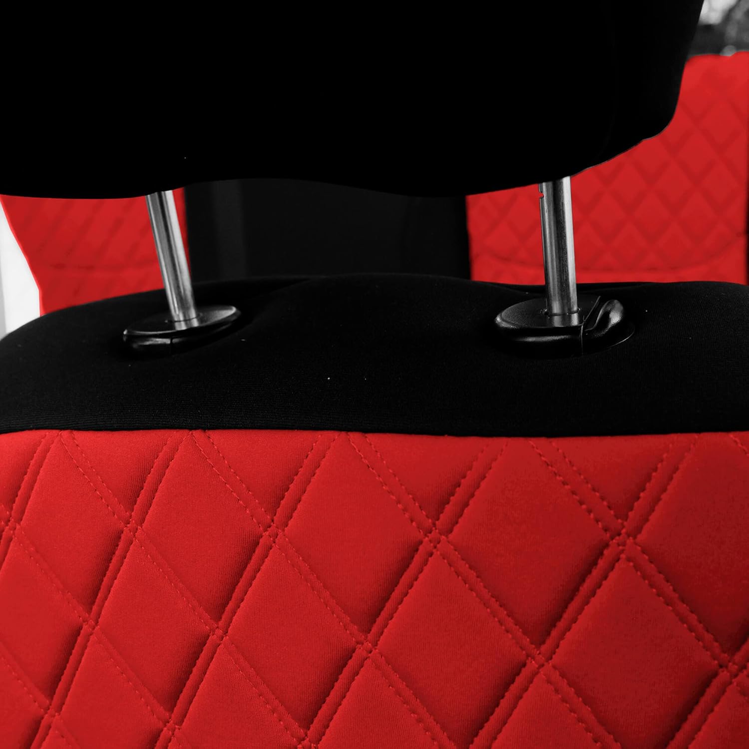 TLH Fundas de asiento de ajuste personalizado para Jeep Wrangler JK 4DR 2007-2018, fundas de asiento de automóvil de neopreno rojo, juego de fundas