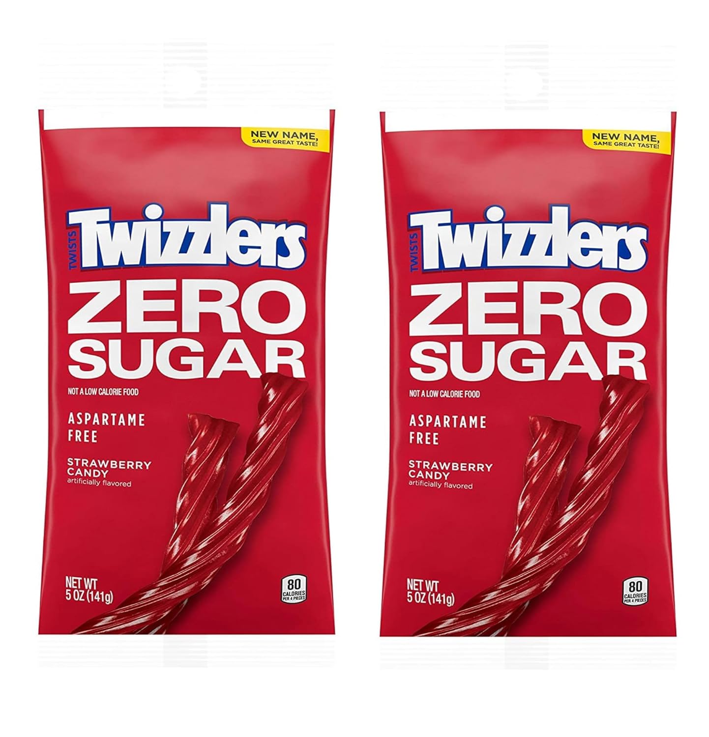 Twizzlers Zero Sugar – Paquete de 2 bolsas de 5 onzas – Delicioso sabor Twizzler sin azúcar – Kosher – Divertido y delicioso aperitivo!
