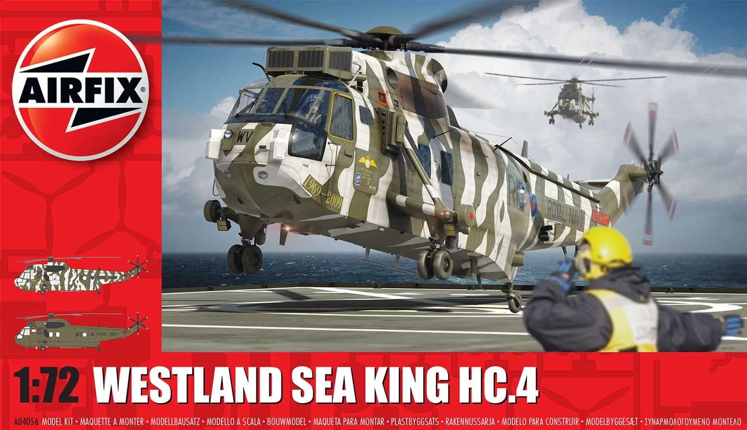 Airfix A04056 Westland Sea King HC.4 172nd Kit de modelo de helicóptero militar de plástico, azul marino