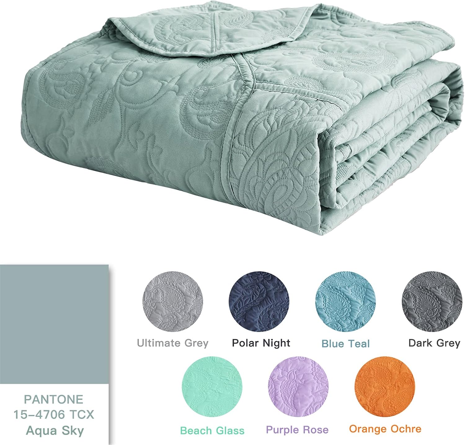 HZ & HY Colcha extragrande King de 138 x 122 pulgadas, extra ancha, juego de ropa de cama acolchado, edredón ligero y delgado, reversible, lujoso, 5