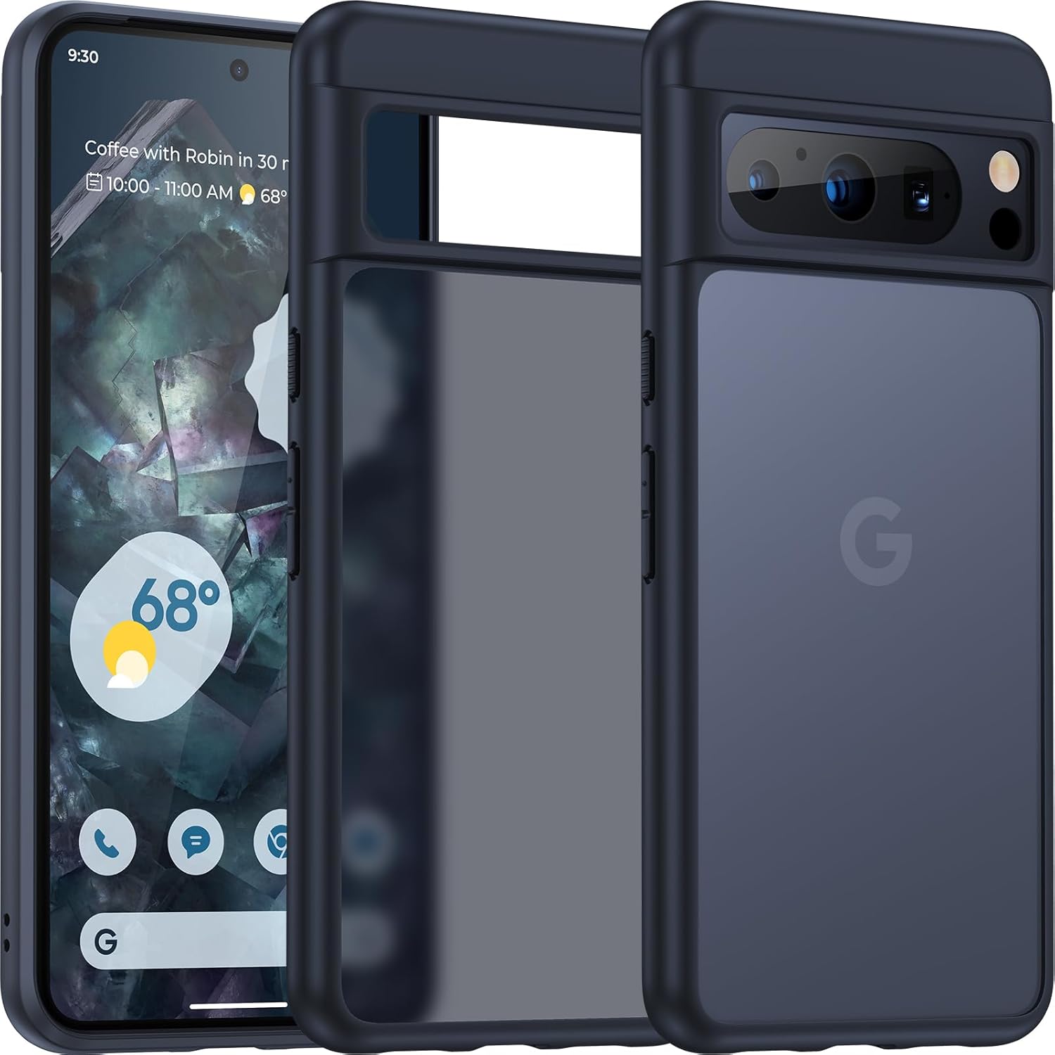 Humixx Funda para Google Pixel 8 Pro prueba de caída de grado militar tacto sedoso definitivo a prueba de golpes, antihuellas, translúcida, mate,