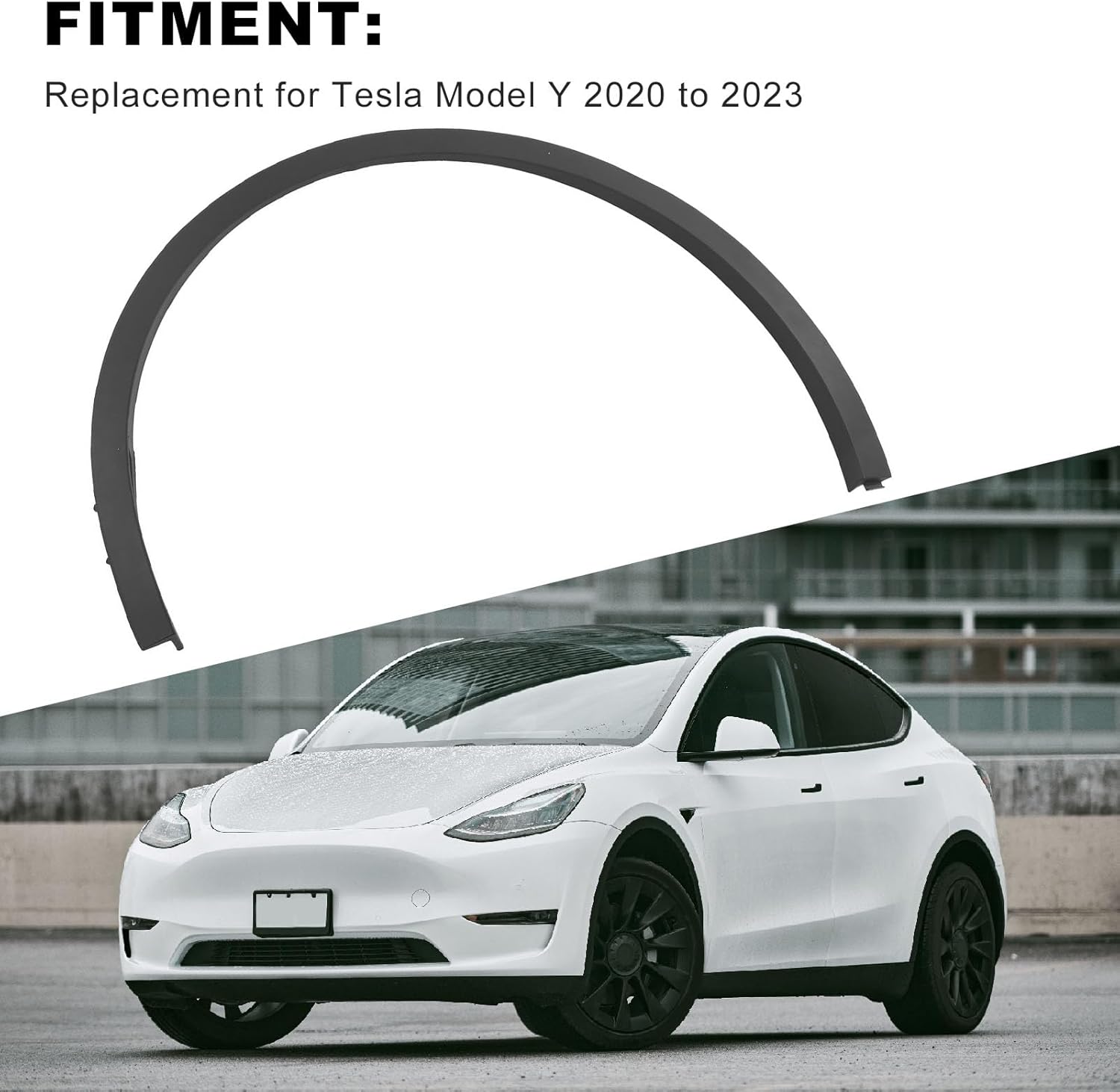 Guardabarros para Tesla Modelo Y, moldura de arco de rueda de guardabarros trasero del lado del pasajero, moldura de rueda lateral del automóvil,