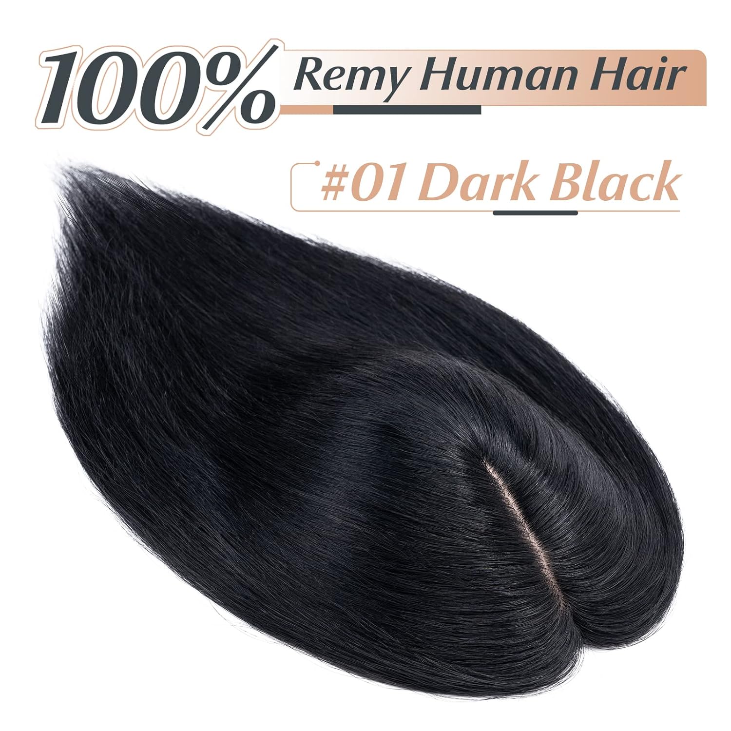 Benehair Toppers para el cabello para mujer, 100% cabello humano real, densidad del 150%, hecho a mano, base de seda, piezas de cabello con clip