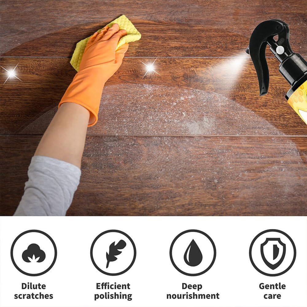 KCRPM Spray de cera de abeja natural micromolecularizada, aerosol de cera de abeja molecularizada, cera de abejas para muebles, pulidor y limpiador