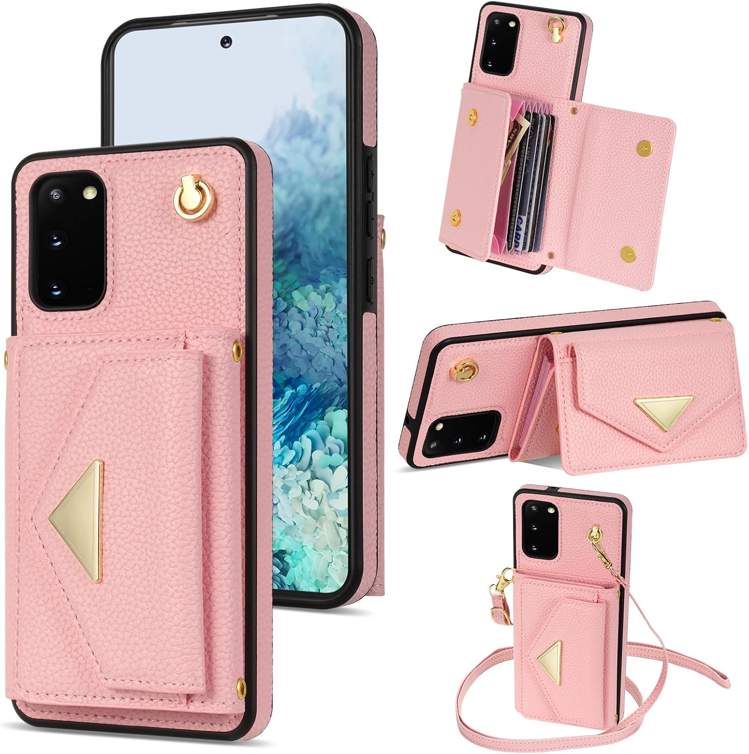 Asuwish Funda para teléfono Samsung Galaxy S20 5G de 6.2 pulgadas, funda tipo cartera con ranura para tarjeta de crédito, soporte para hombro,