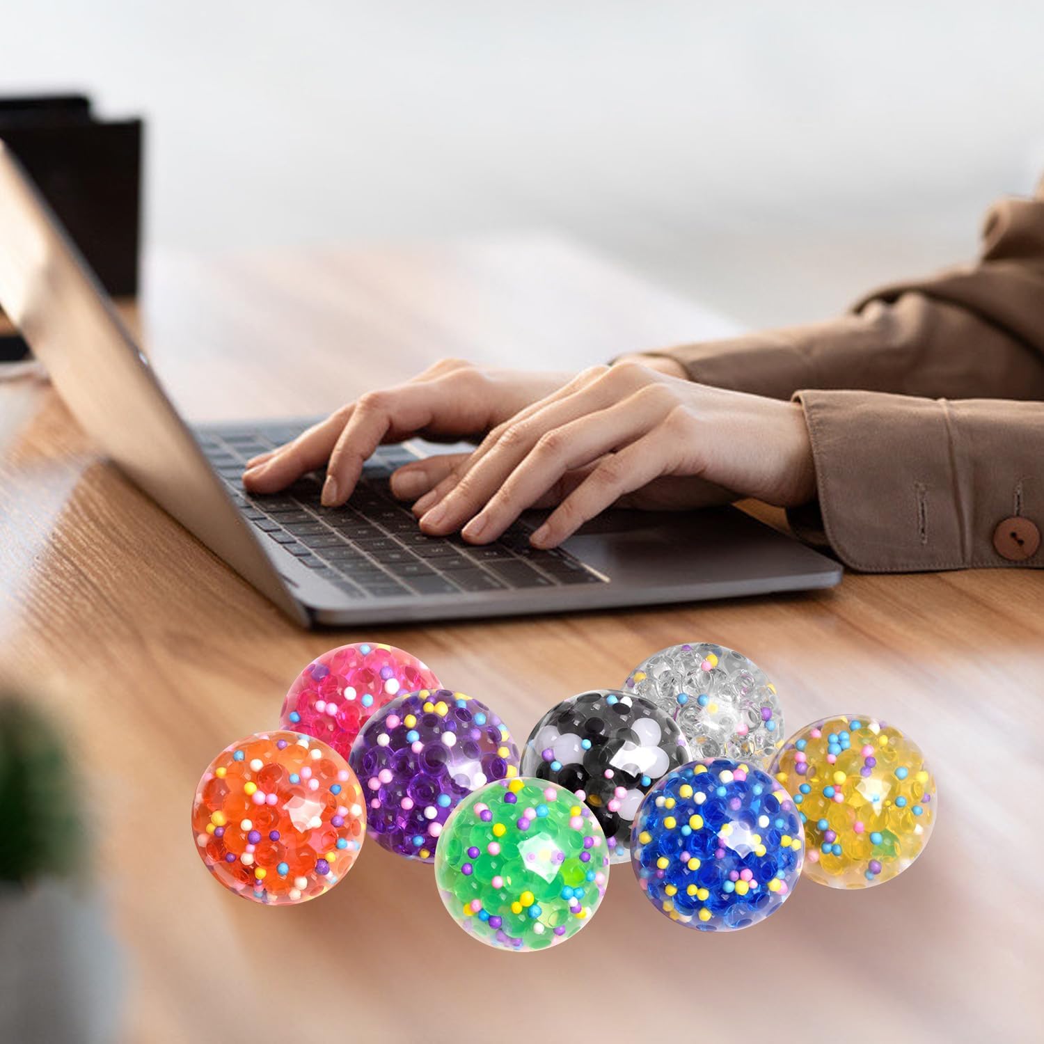 Pelotas antiestrés, paquete de 9 bolas estrujables para el estrés, juguetes esponjosos, bolsas de regalos para recuerdos de fiesta, bola para