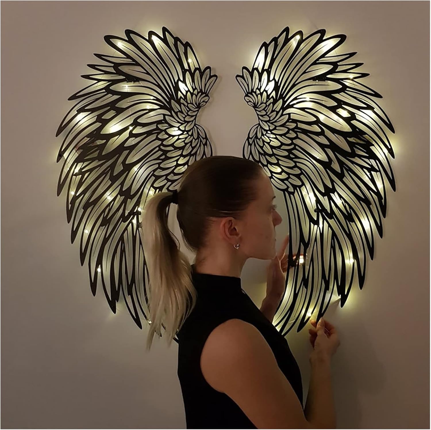 Adhesivos decorativos para pared, mural creativo, alas de ángel, para el hogar, TV, pintura de pared, removible con decoración para habitación de