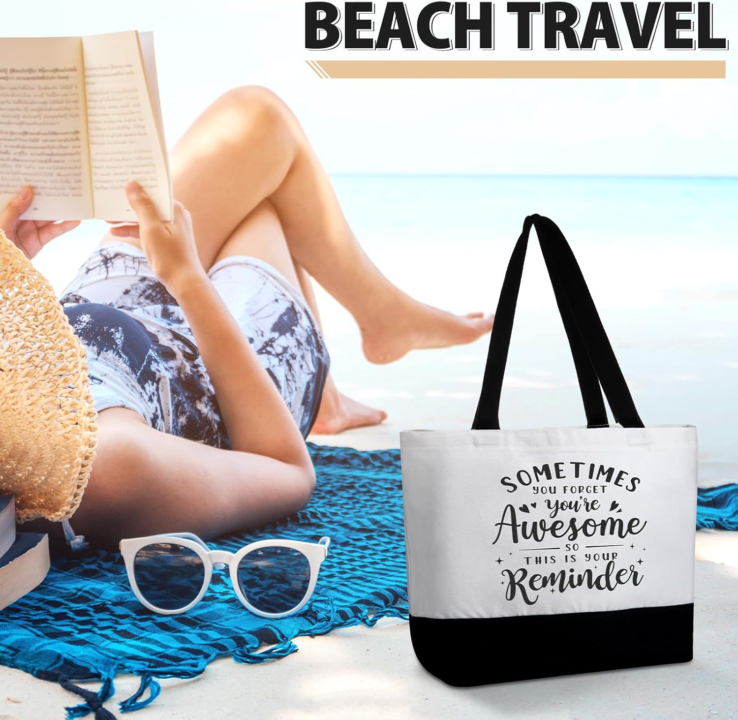 32 piezas inspiradoras bolsa de lona con cremallera reutilizable motivacional bolsa de maquillaje conjunto para mujeres, amigas compañeras de trabajo
