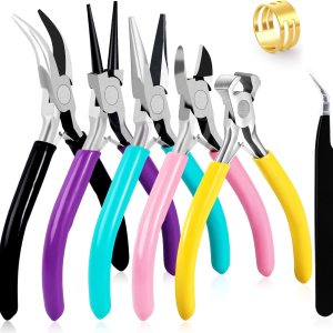 5 alicates de joyería, alicates para hacer joyas, herramientas con alicates de punta de aguja, alicates de punta redonda, alicates de nariz de 5 alicates de joyería, alicates para hacer joyas, herramientas con alicates de punta de aguja, alicates de punta redonda, alicates de nariz de