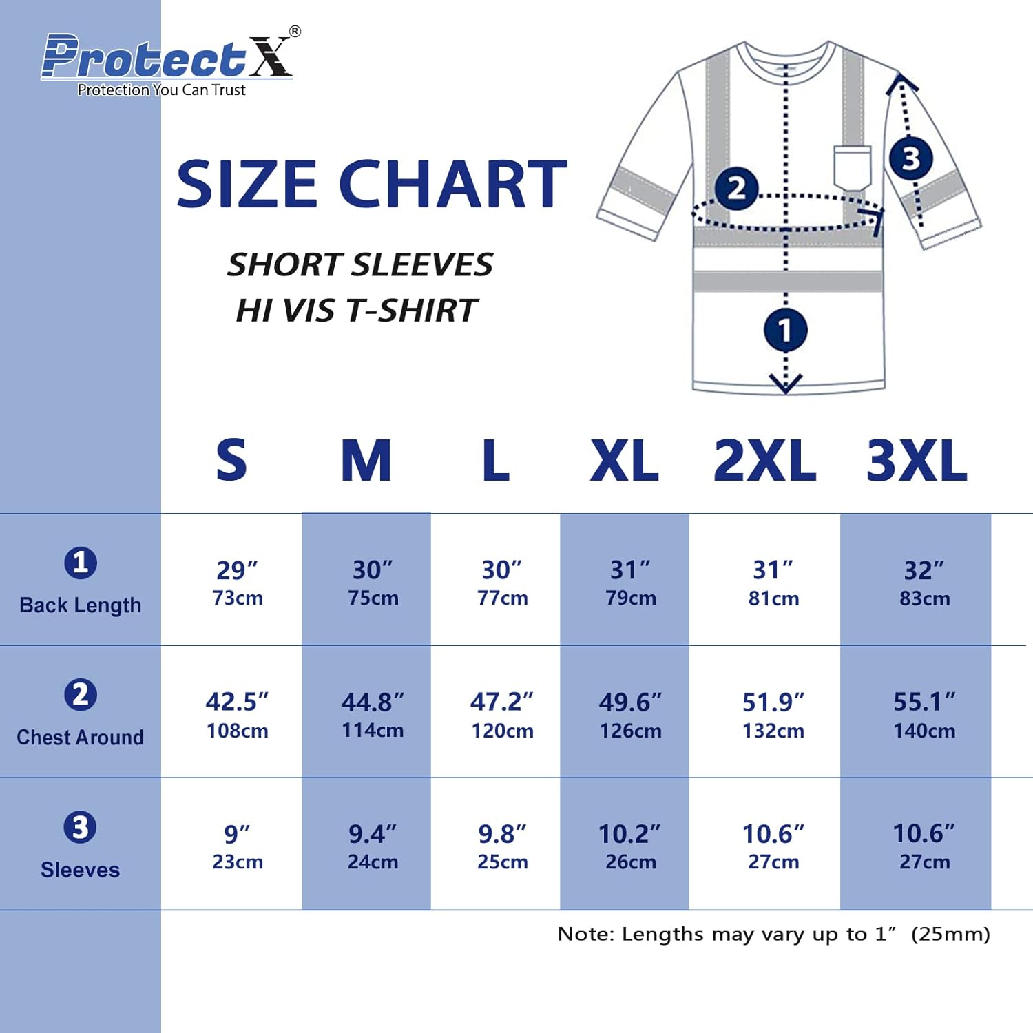ProtectX Camiseta de seguridad reflectante de manga corta de alta visibilidad, camisas de alta visibilidad transpirables resistentes para hombre,