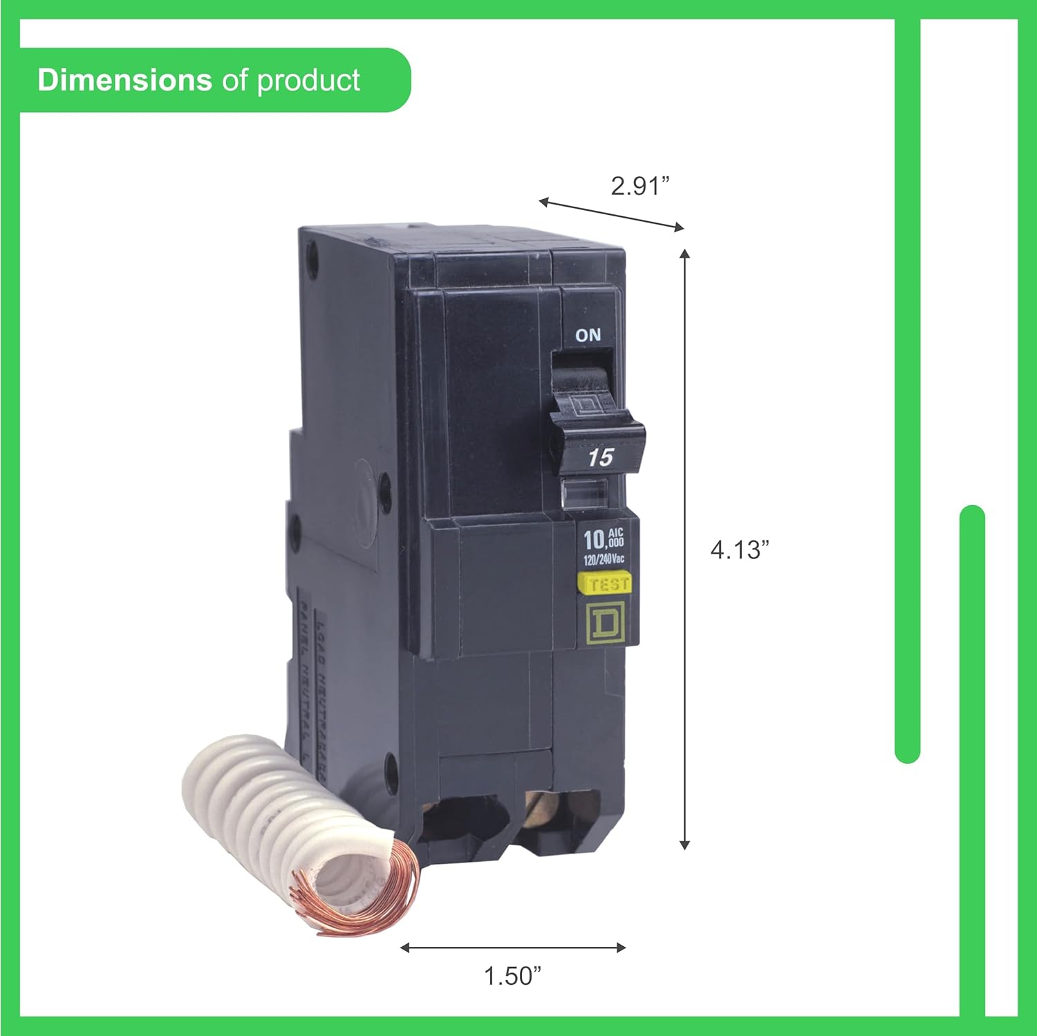 Square D por Schneider Electric QO220GFICP QO Qwik-Gard, 20 amp, disyuntor GFCI de dos polos