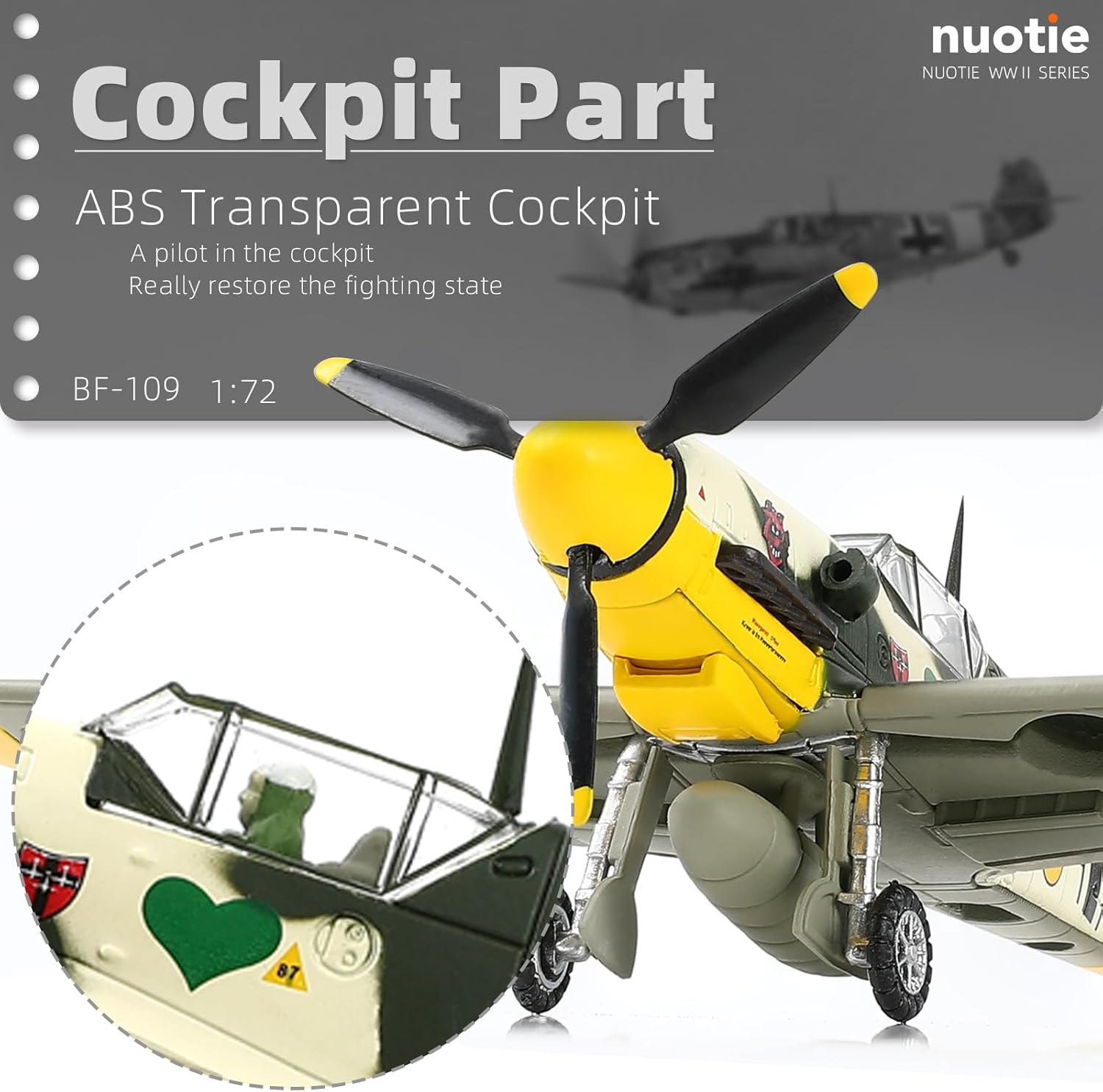 Escala 172 alemana de la Segunda Guerra Mundial Messerschmidt BF-109 modelo de caza fundido a troquel aviones militares modelo de exhibición militar