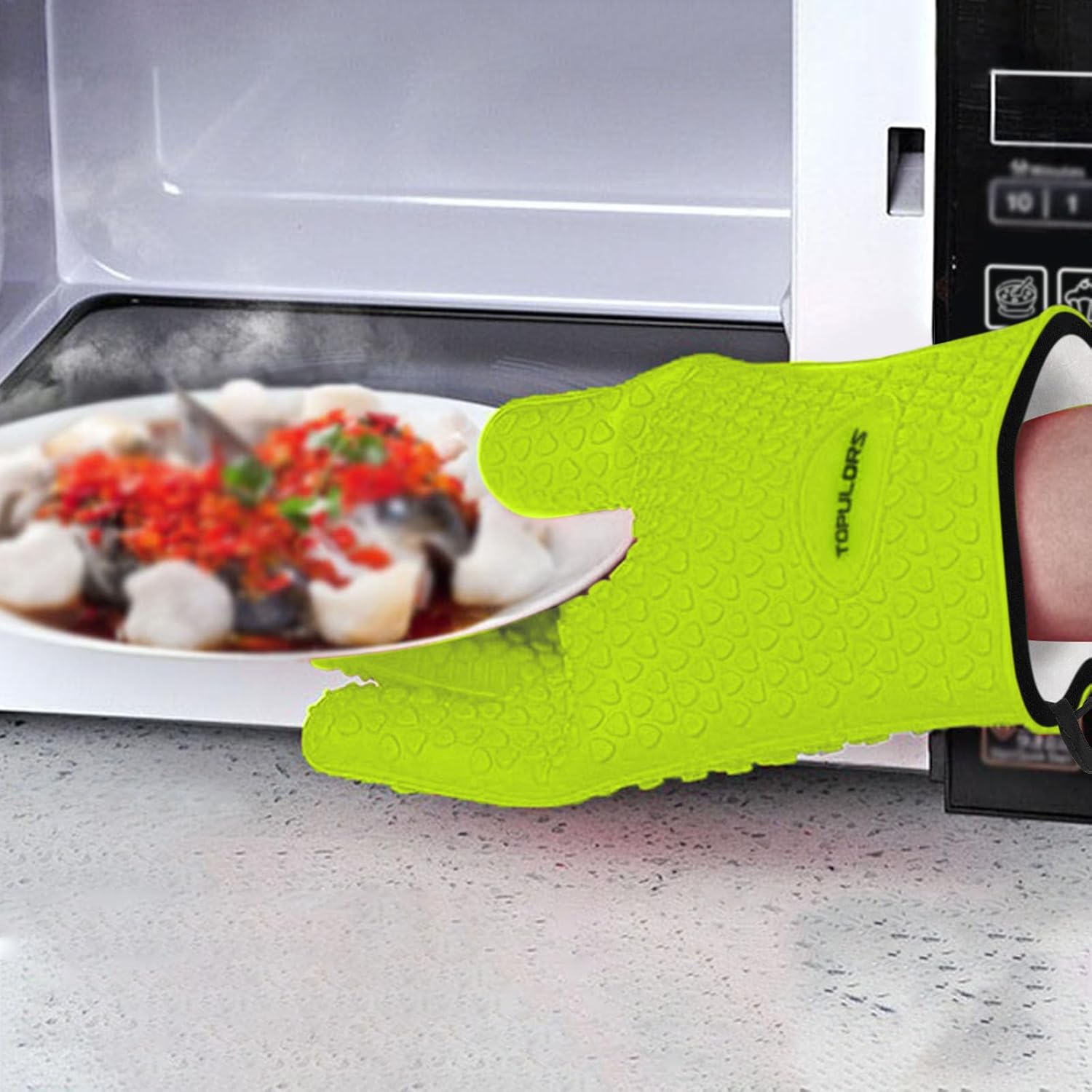 Guantes de silicona para horno, resistentes al calor, guantes de parrilla para ahumar barbacoa, mango de comida caliente, guantes de cerdo extraídos