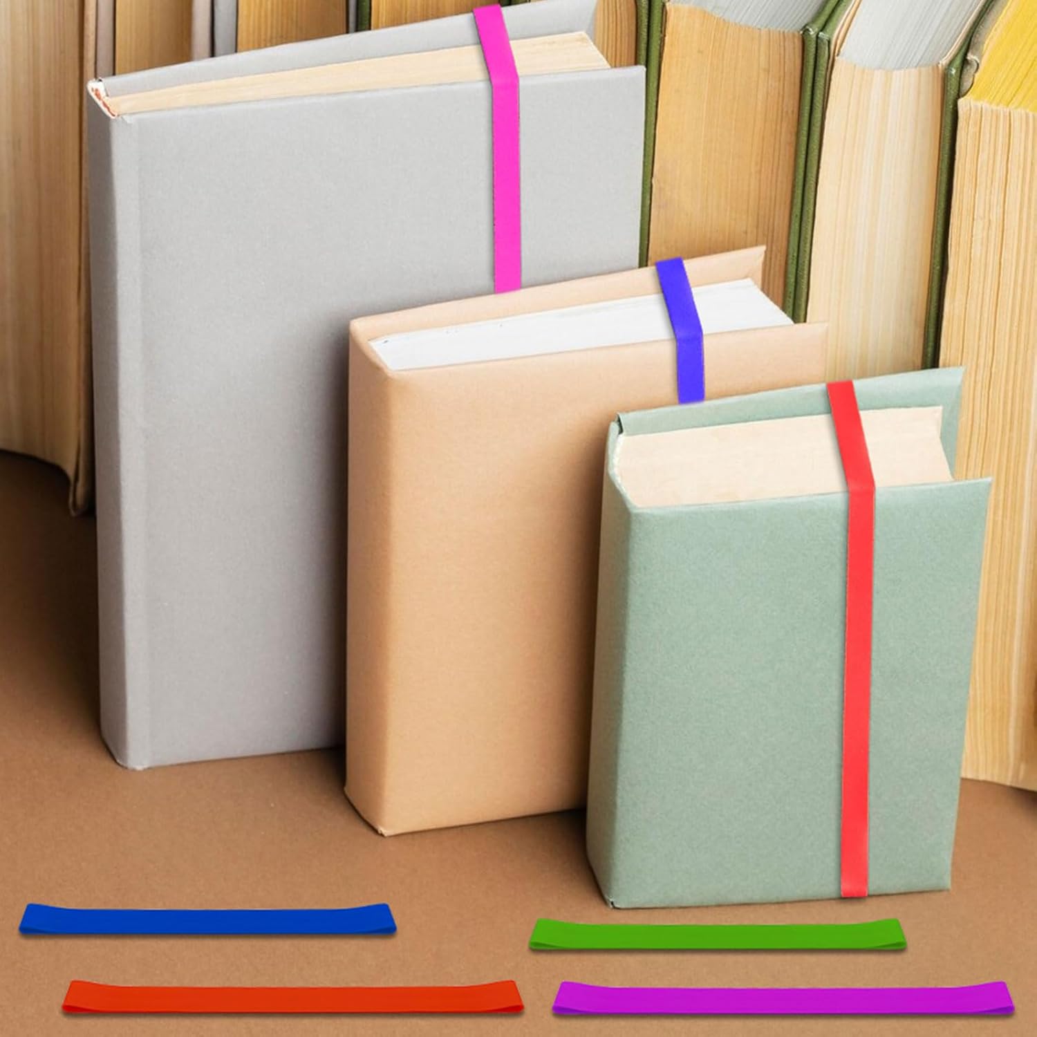 30 bandas de goma de silicona de 8 pulgadas, bandas elásticas grandes de silicona de colores para libros, tarjetas de cartera, cajas de cocina,