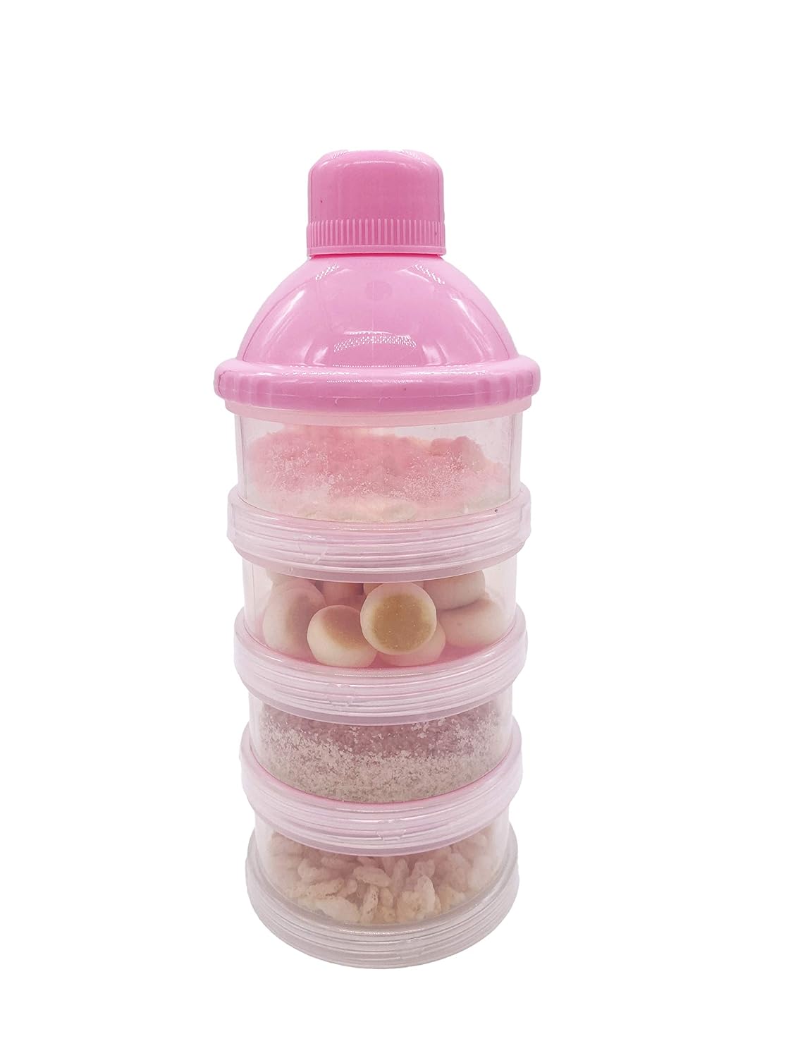 Dispensador de fórmula de leche en polvo antiderrames, recipiente de almacenamiento, rosa (2 piezas)