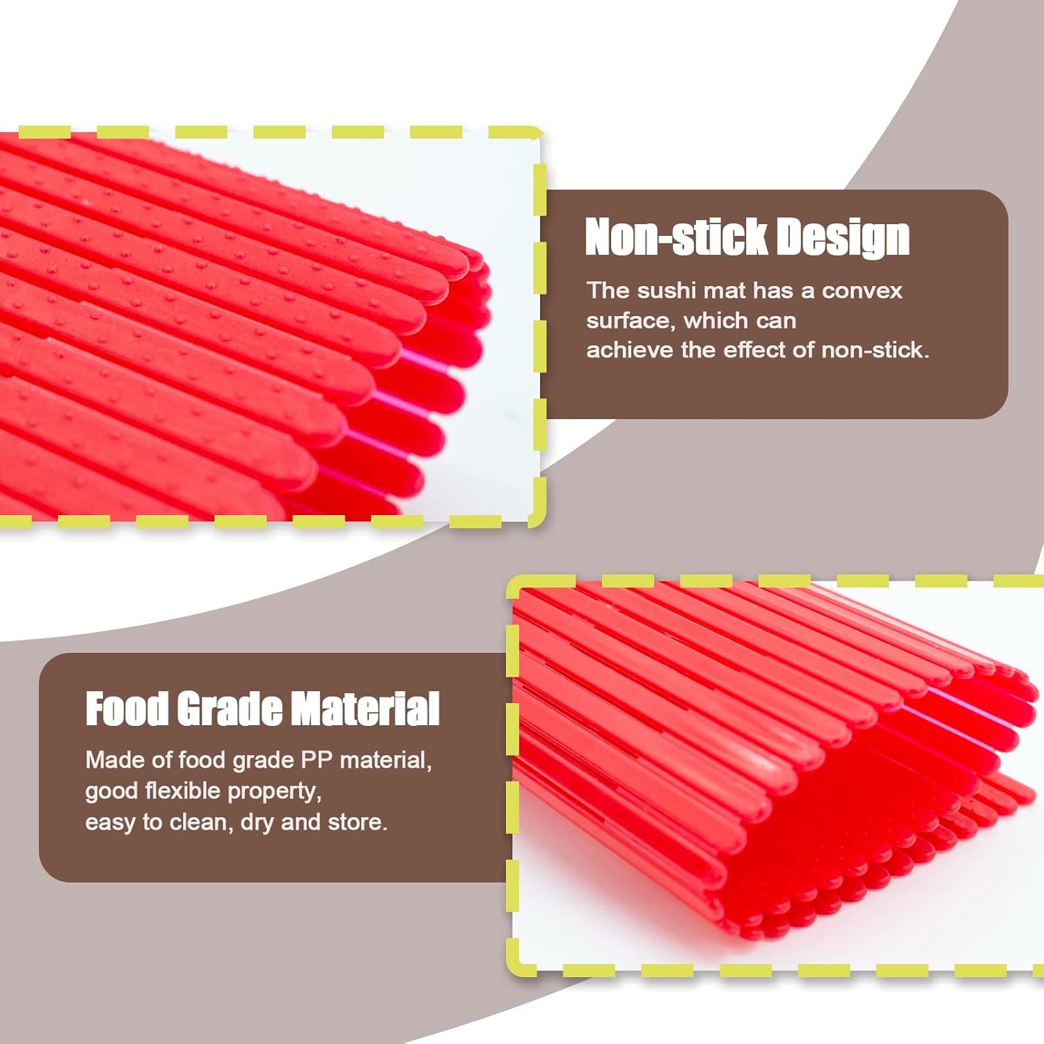 4 alfombrillas de plástico antiadherentes para sushi, kit de fabricación de rodillos de sushi hecho en casa con paleta de arroz, tapete de cocina de