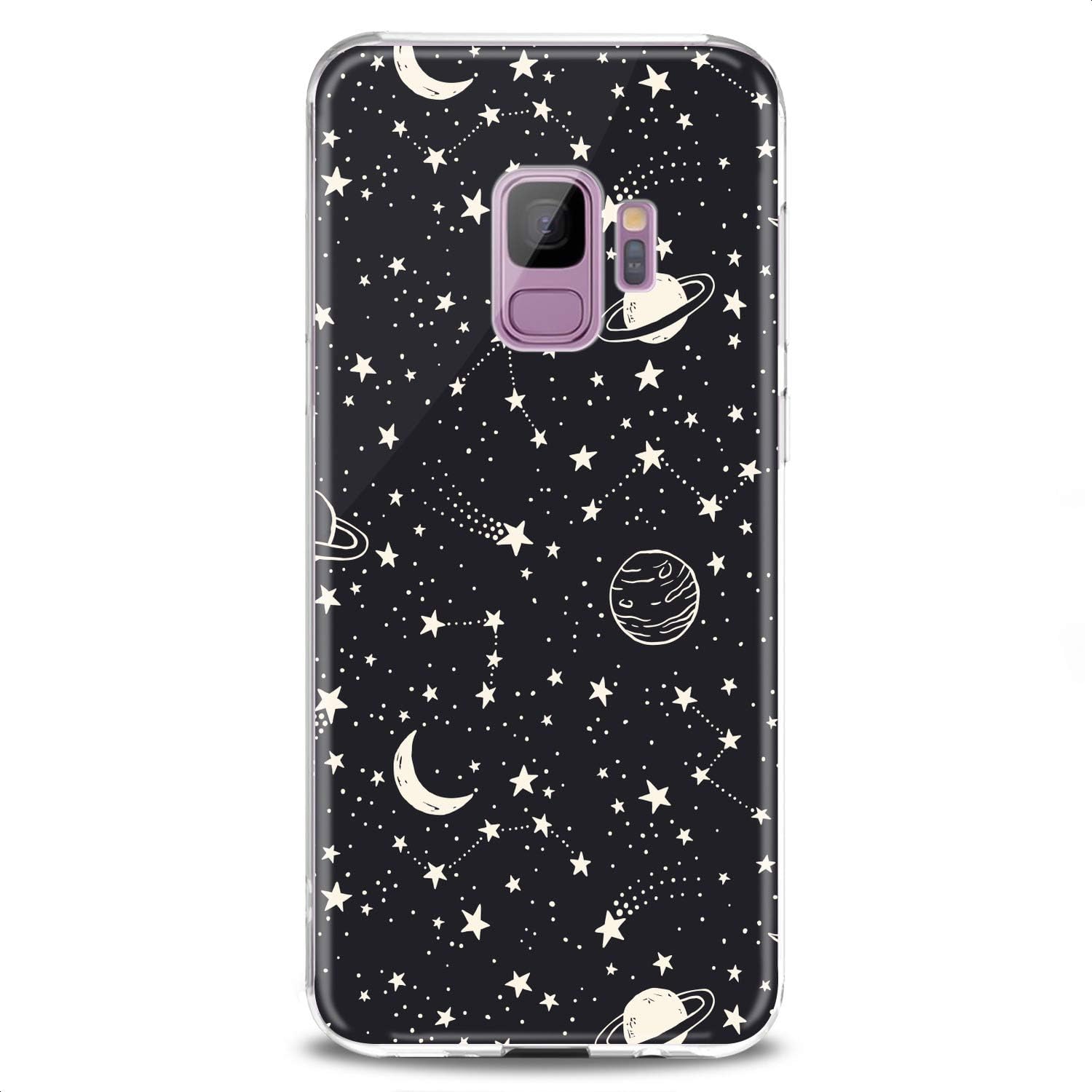 Funda compatible con Samsung S24 S23 S22 Plus S21 FE Ultra S20+ S10 Note 20 S10e S9 Art Pattern Stars Galaxy Art Design Print Planets Clear