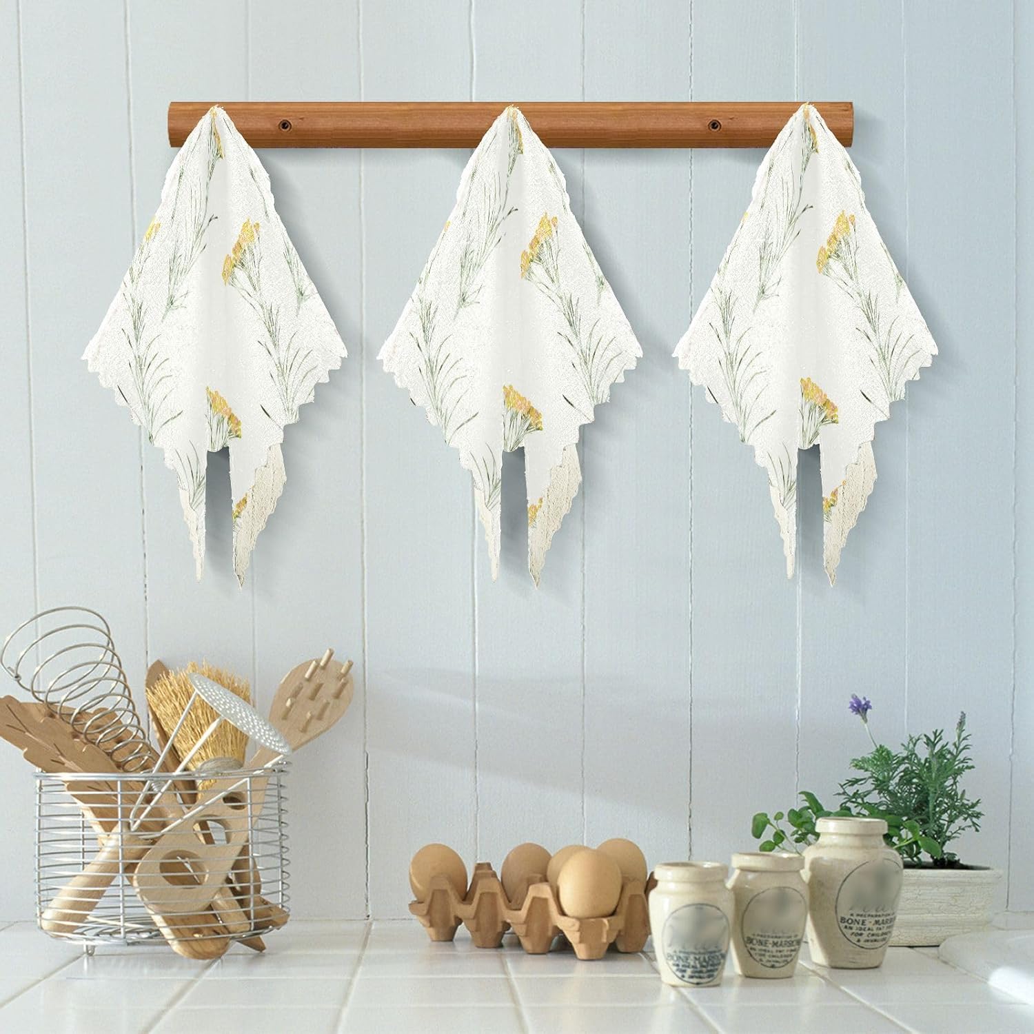 Beige Floral Contemporary Soft Decor Dish Clothes for Washing Dishes Quick Dry 6 Pack Cooking Towels for Bathroom Oven