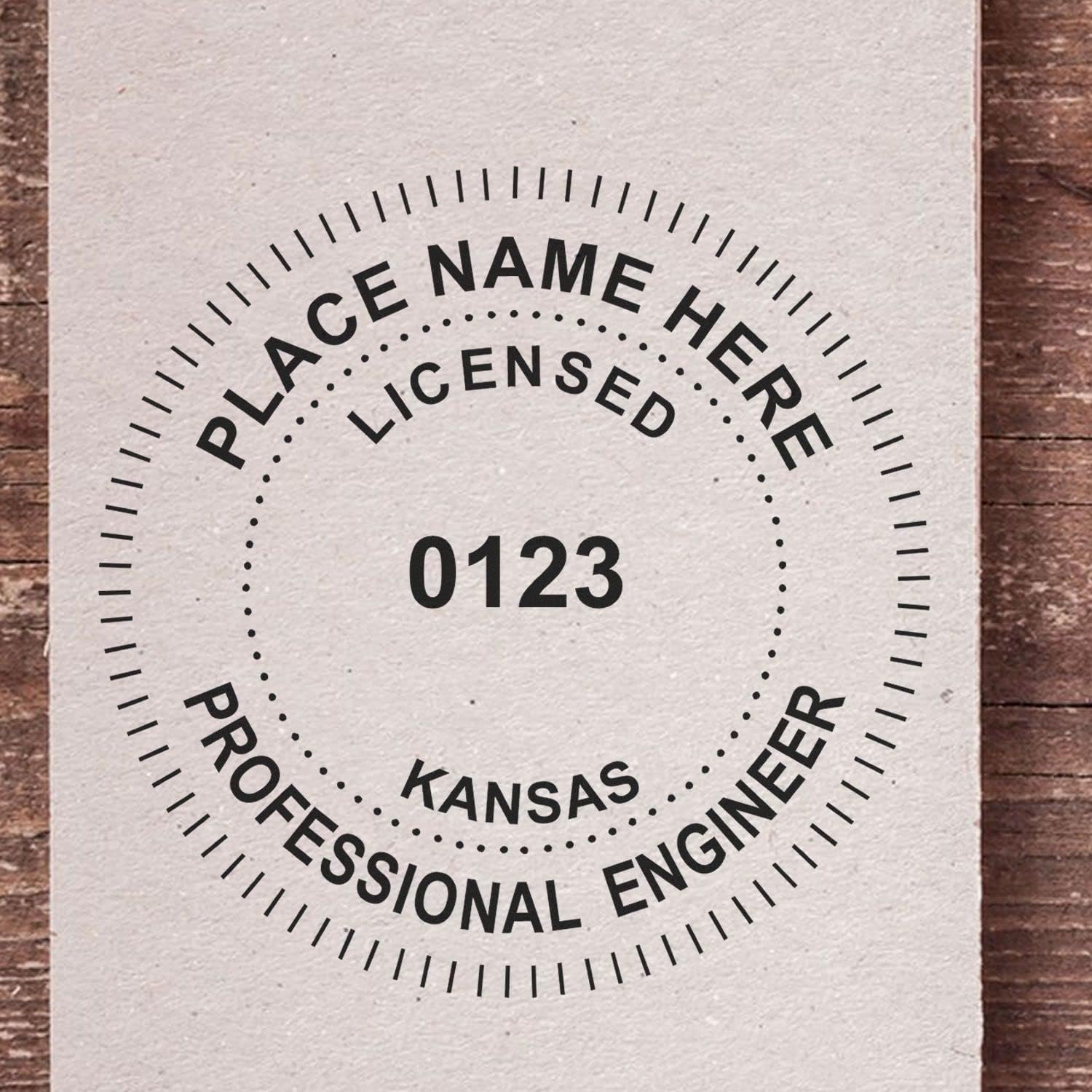 Sello de ingeniero de Kansas, sello de ingeniero profesional autoentintado (PE) para Kansas, ideal para ingenieros profesionales de Kansas, y